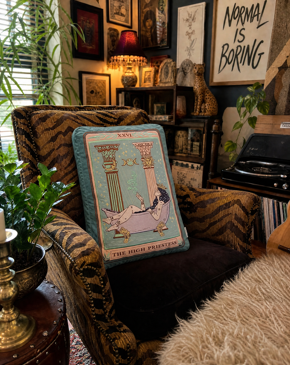 THE HIGH PRIESTESS >> OVERSIZED PLUSH EMBROIDERED PILLOW