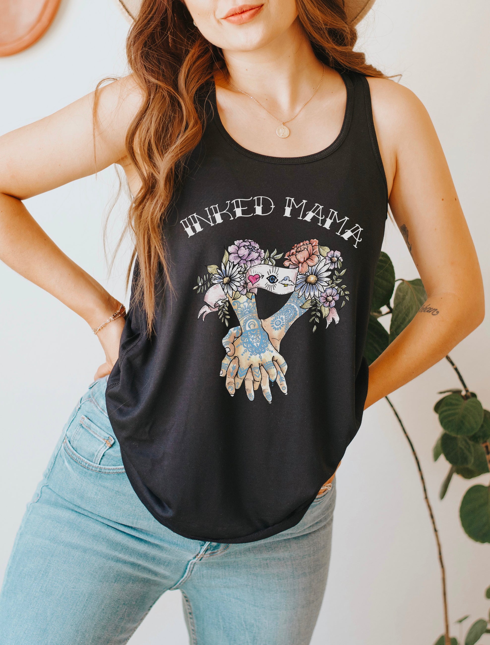 INKED MAMA // FLOWY RACERBACK TANK