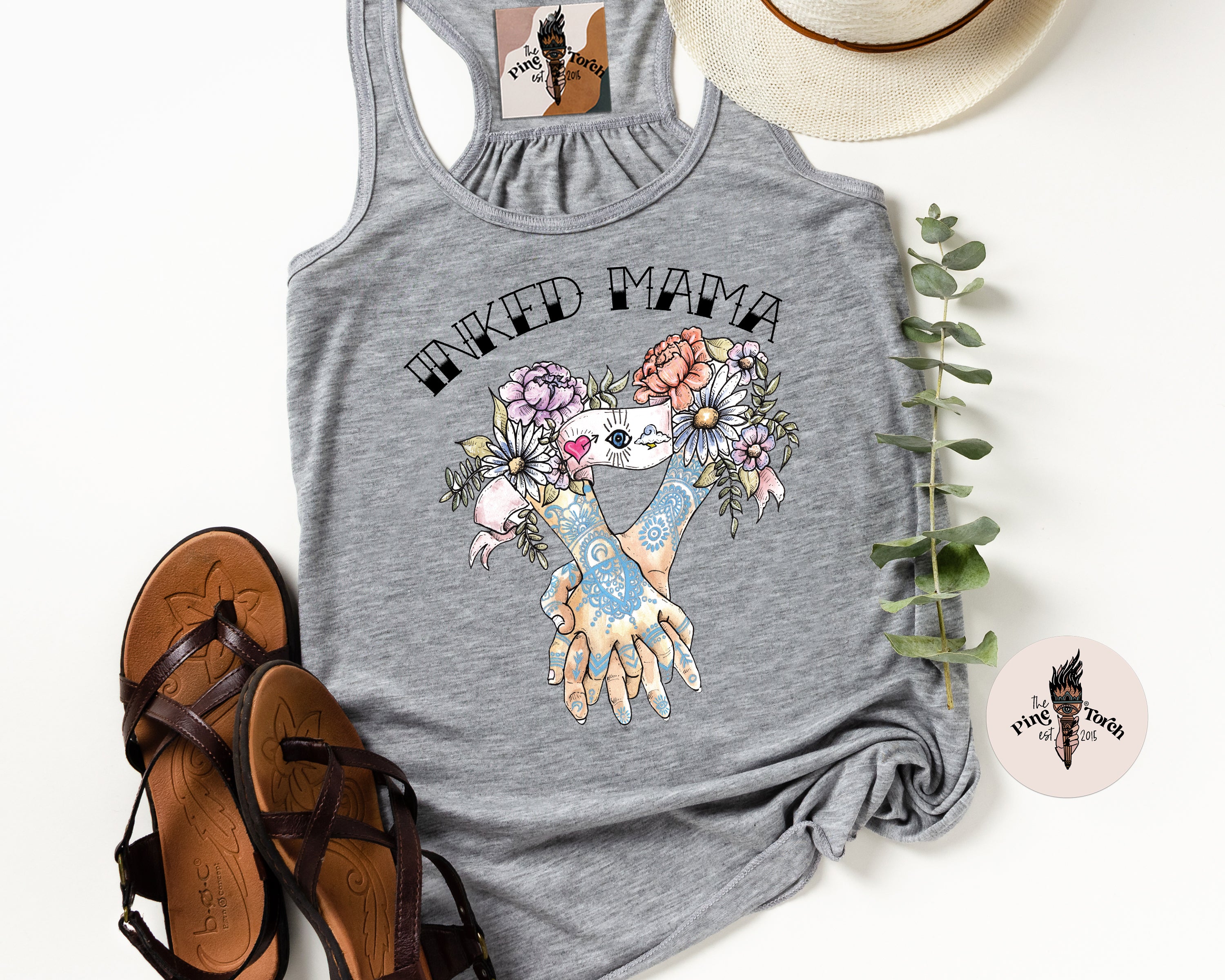 INKED MAMA // FLOWY RACERBACK TANK