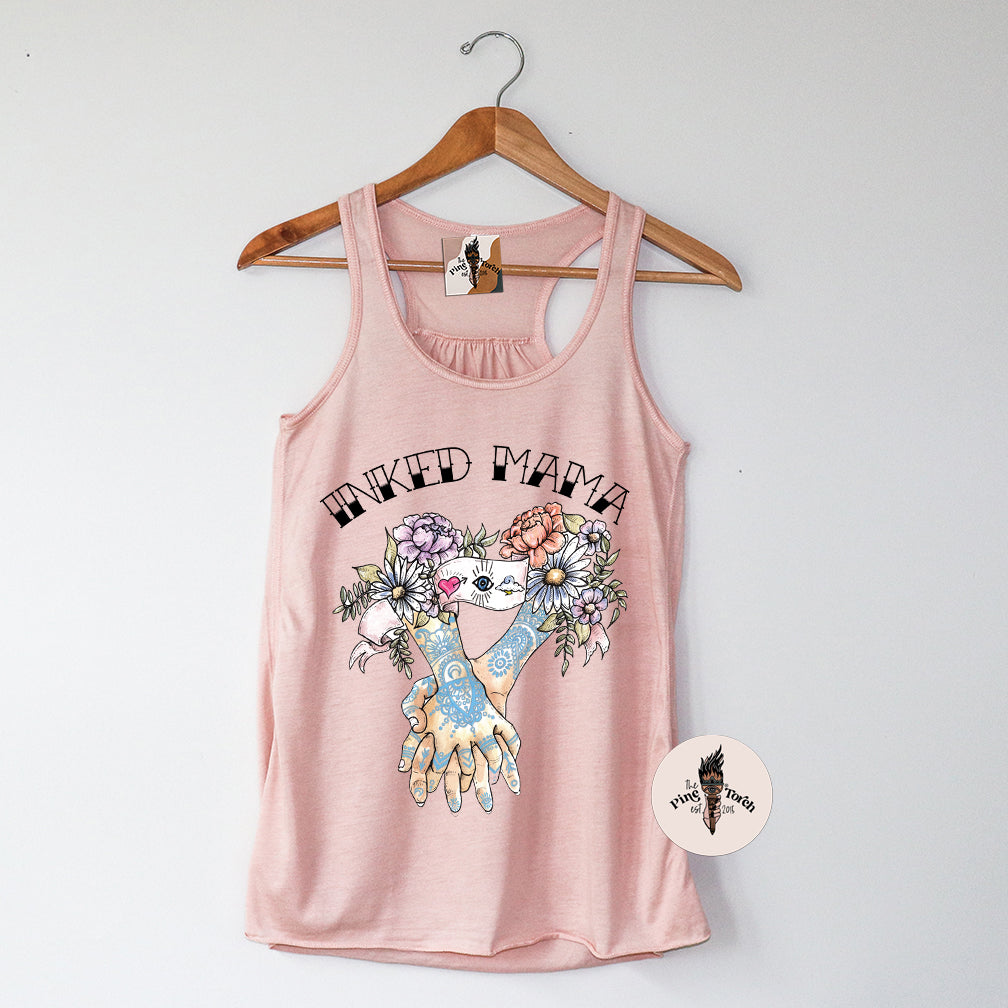 INKED MAMA // FLOWY RACERBACK TANK