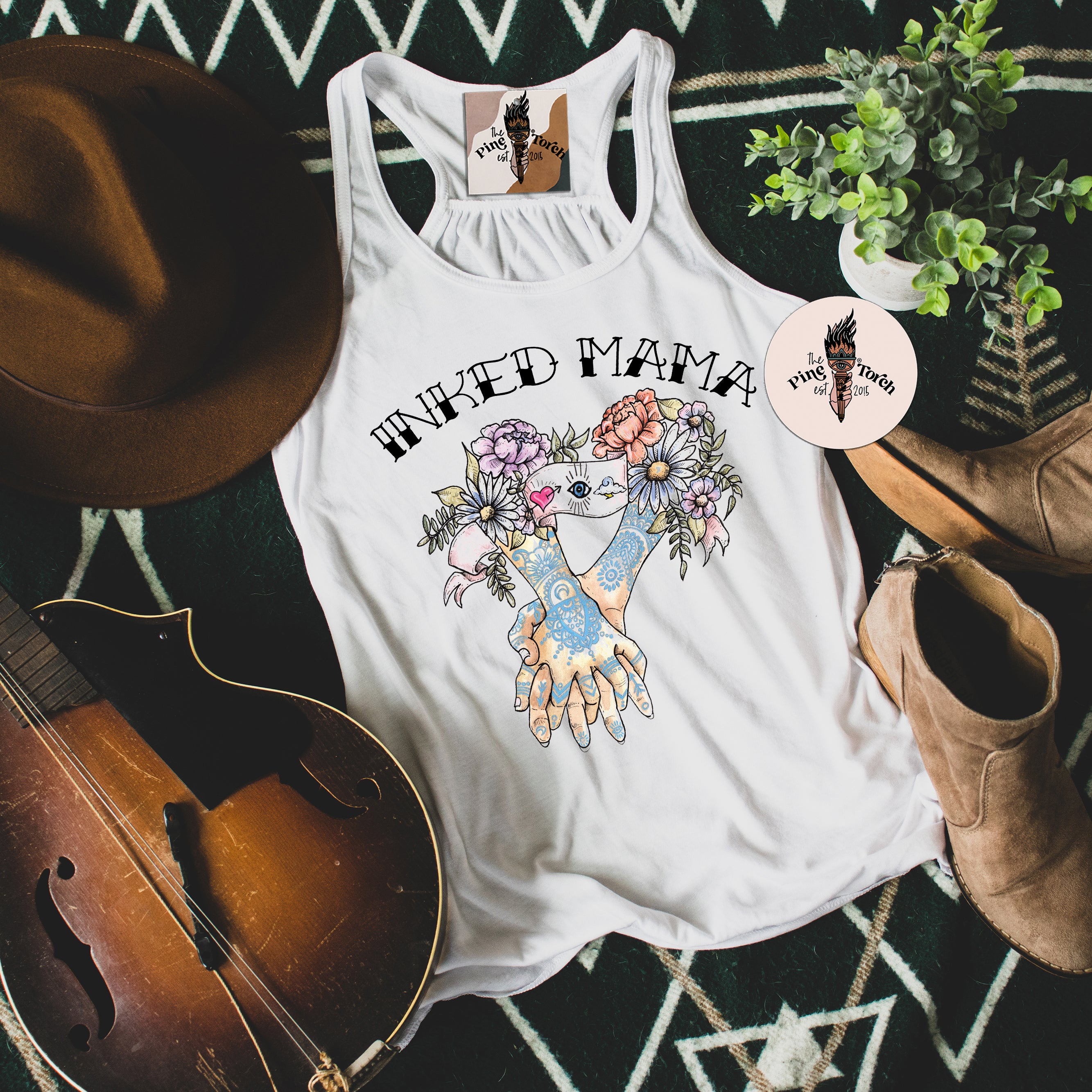 INKED MAMA // FLOWY RACERBACK TANK