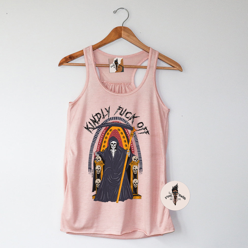 KINDLY FUCK OFF // FLOWY RACERBACK TANK