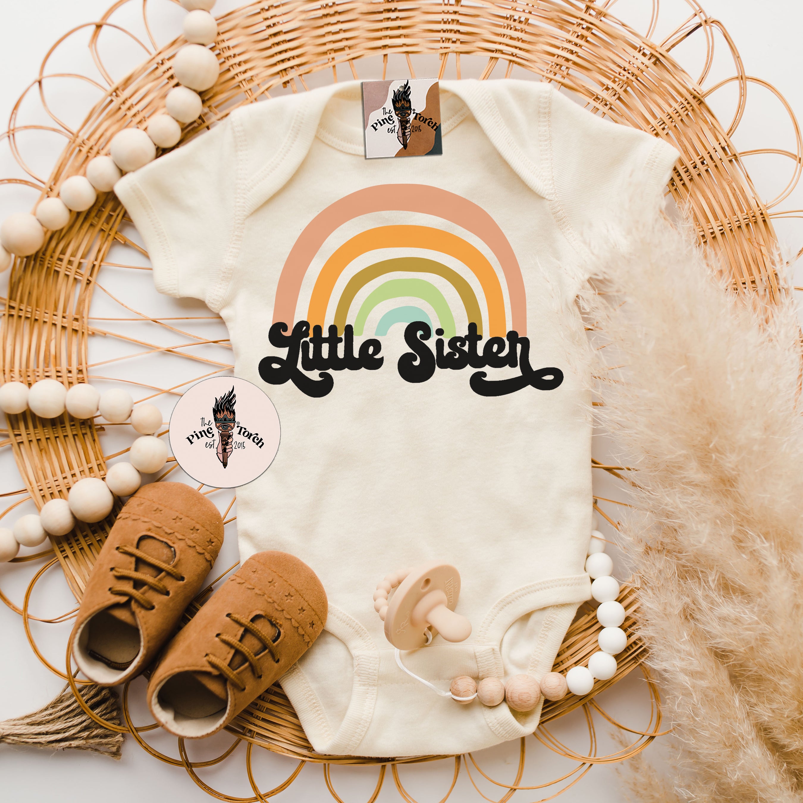 « LITTLE SISTER RETRO RAINBOW » BODYSUIT