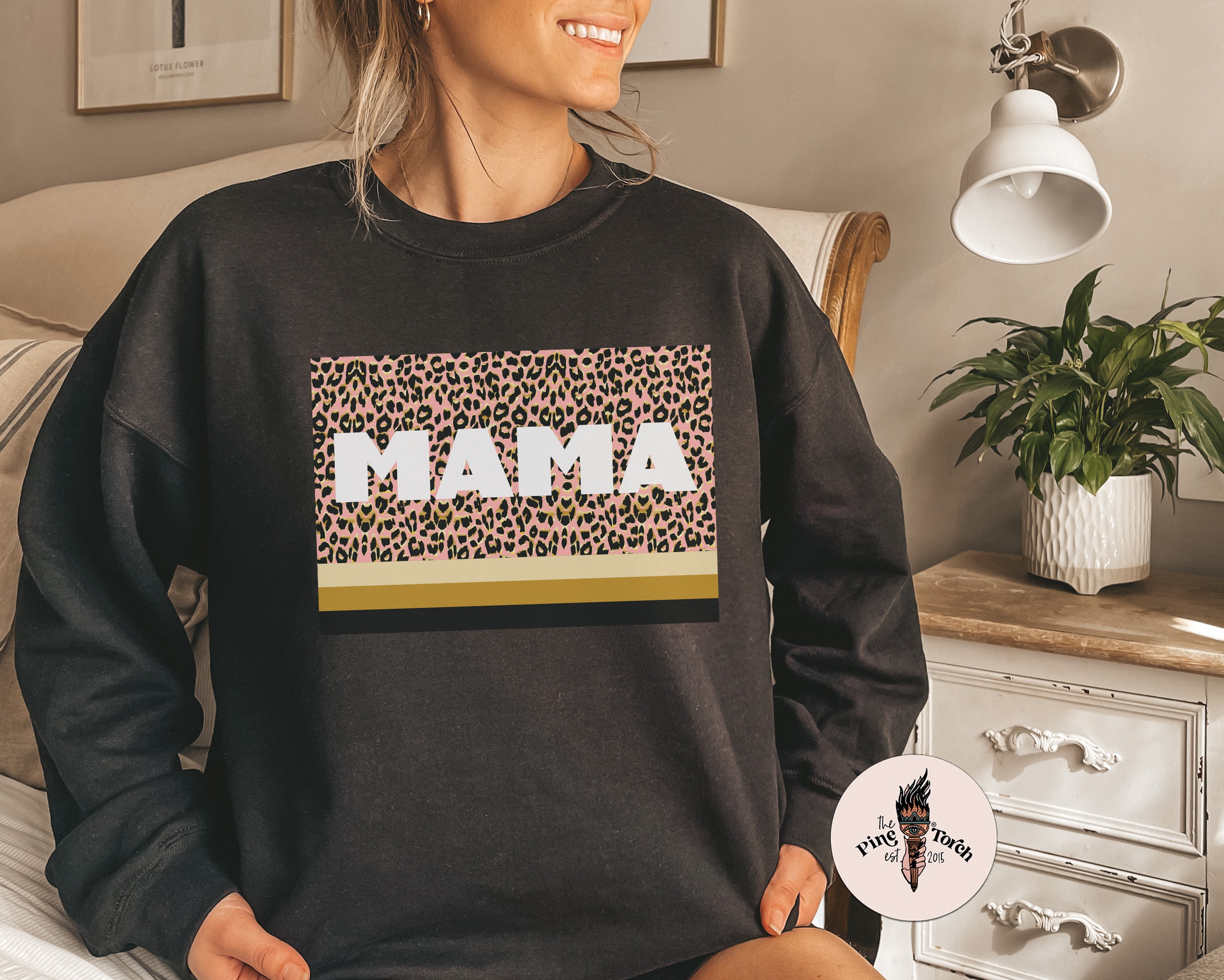 MAMA LEOPARD BLOCK // UNISEX PULLOVER
