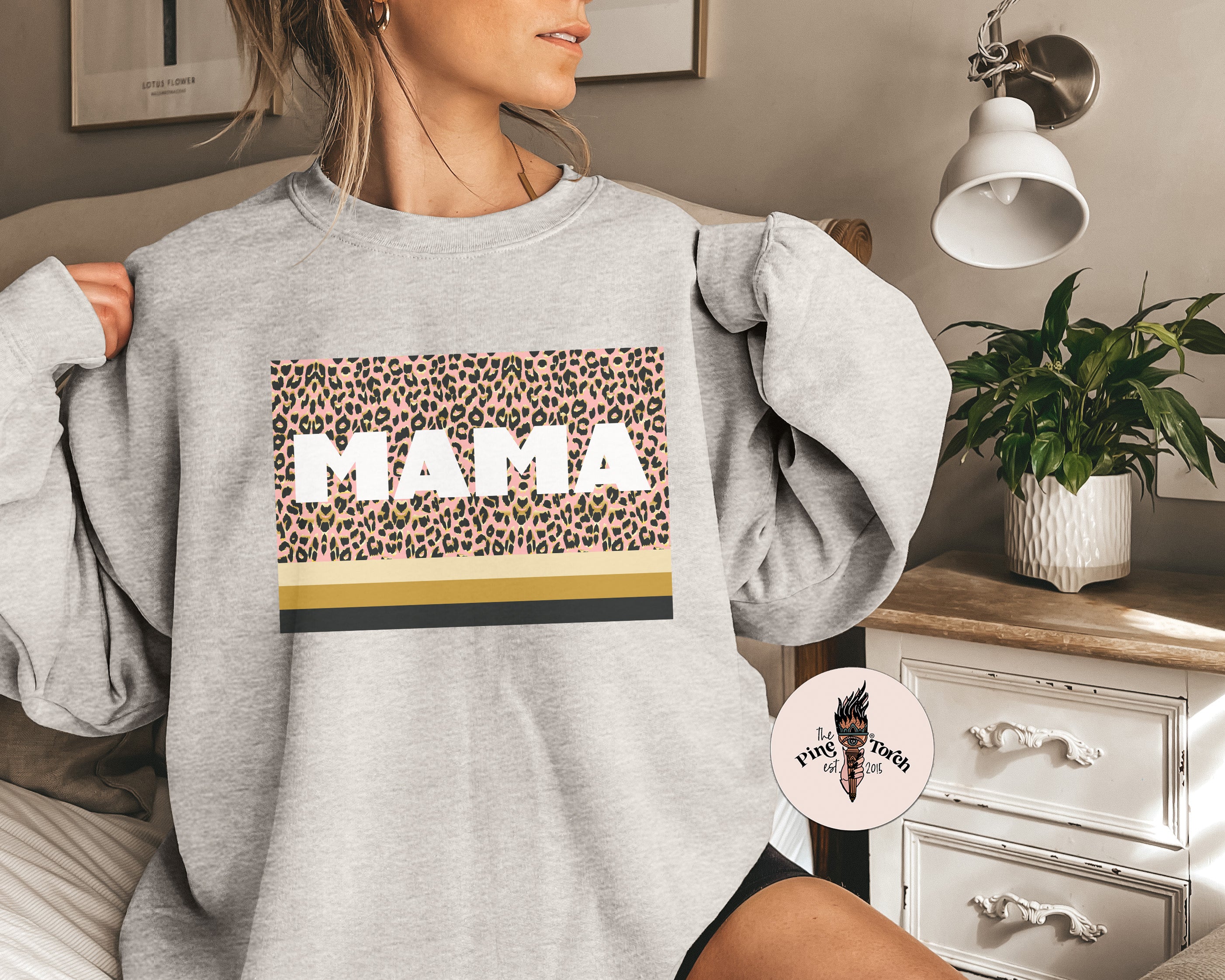 MAMA LEOPARD BLOCK // UNISEX PULLOVER