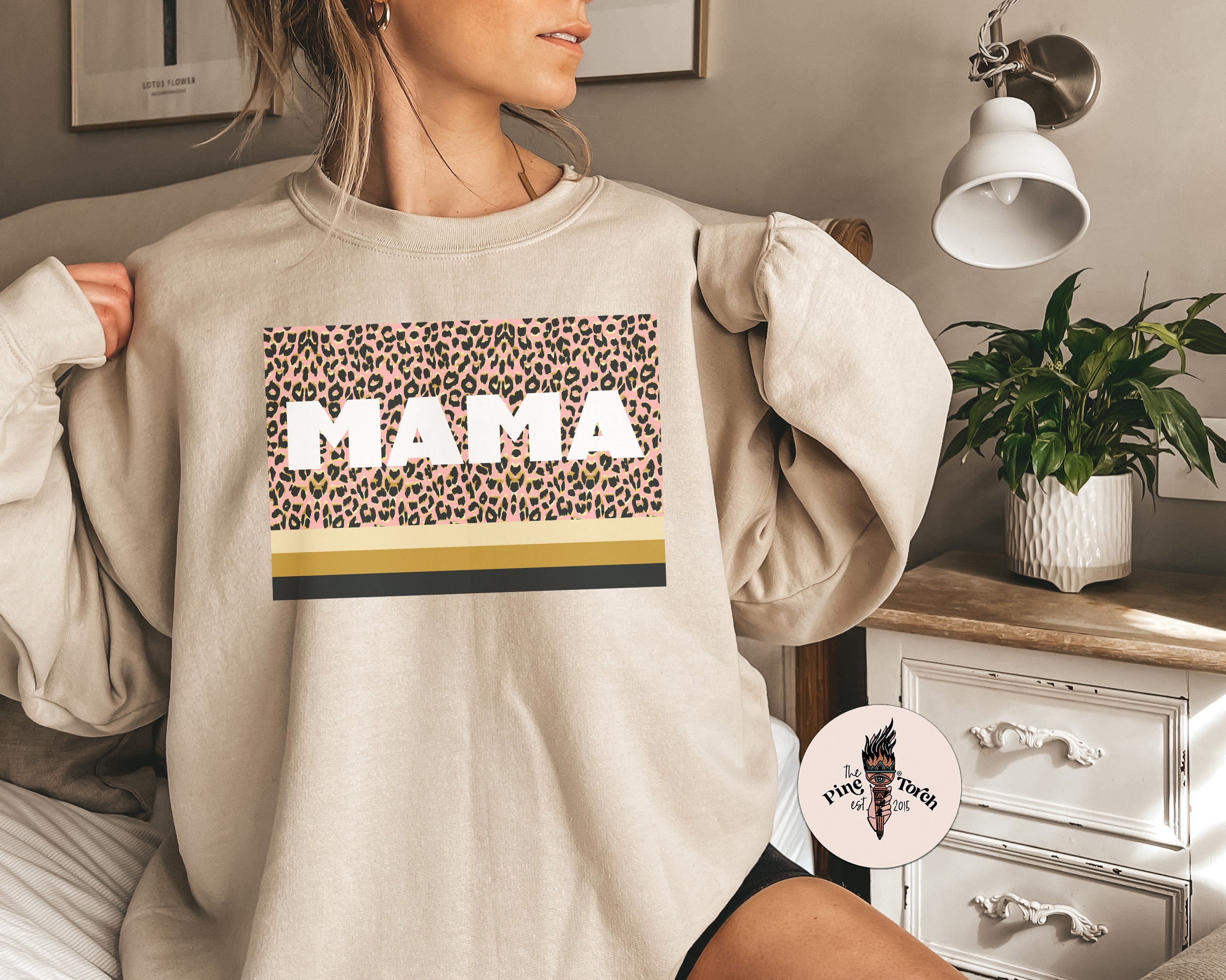 MAMA LEOPARD BLOCK // UNISEX PULLOVER
