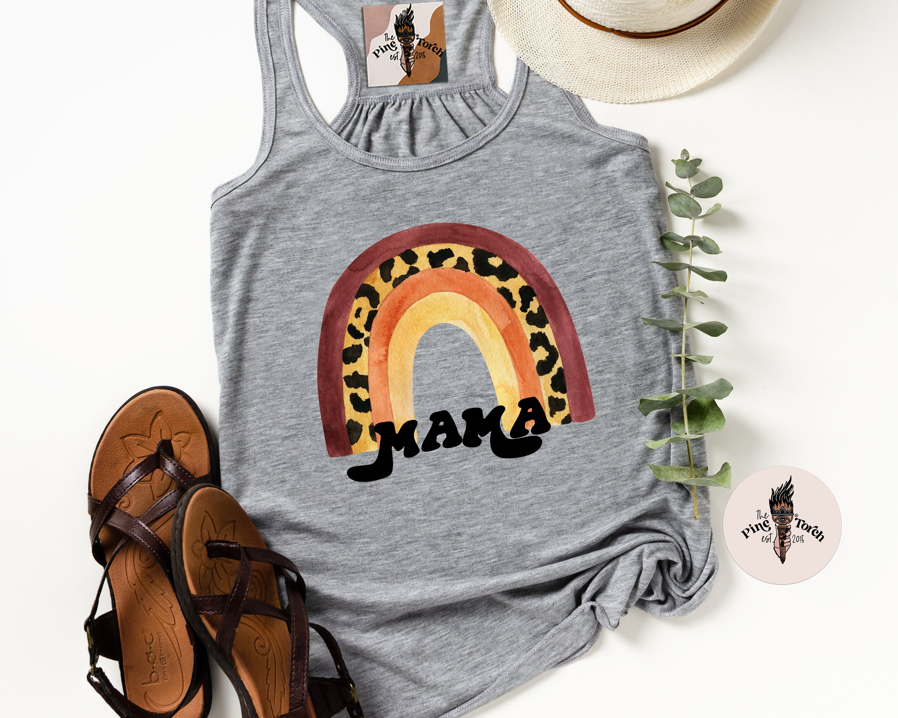MAMA LEOPARD RAINBOW // FLOWY RACERBACK TANK