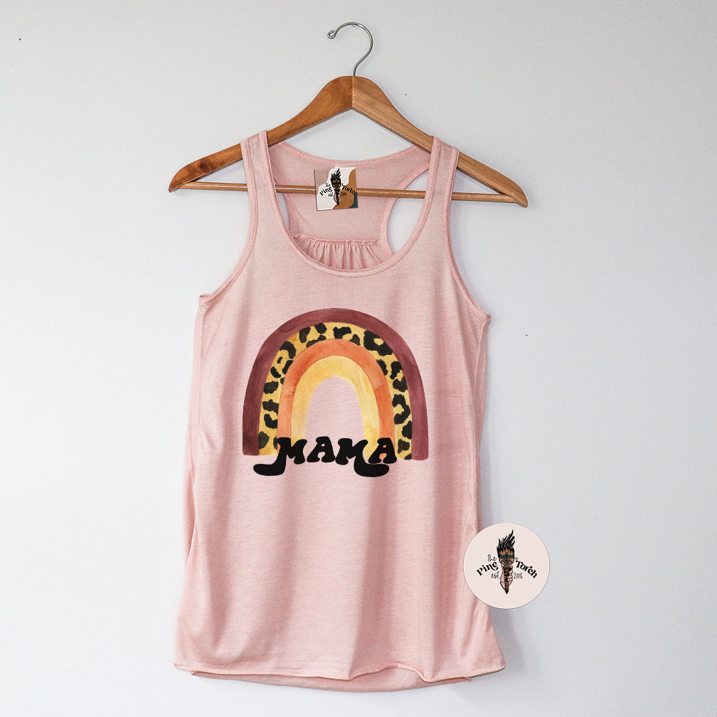 MAMA LEOPARD RAINBOW // FLOWY RACERBACK TANK