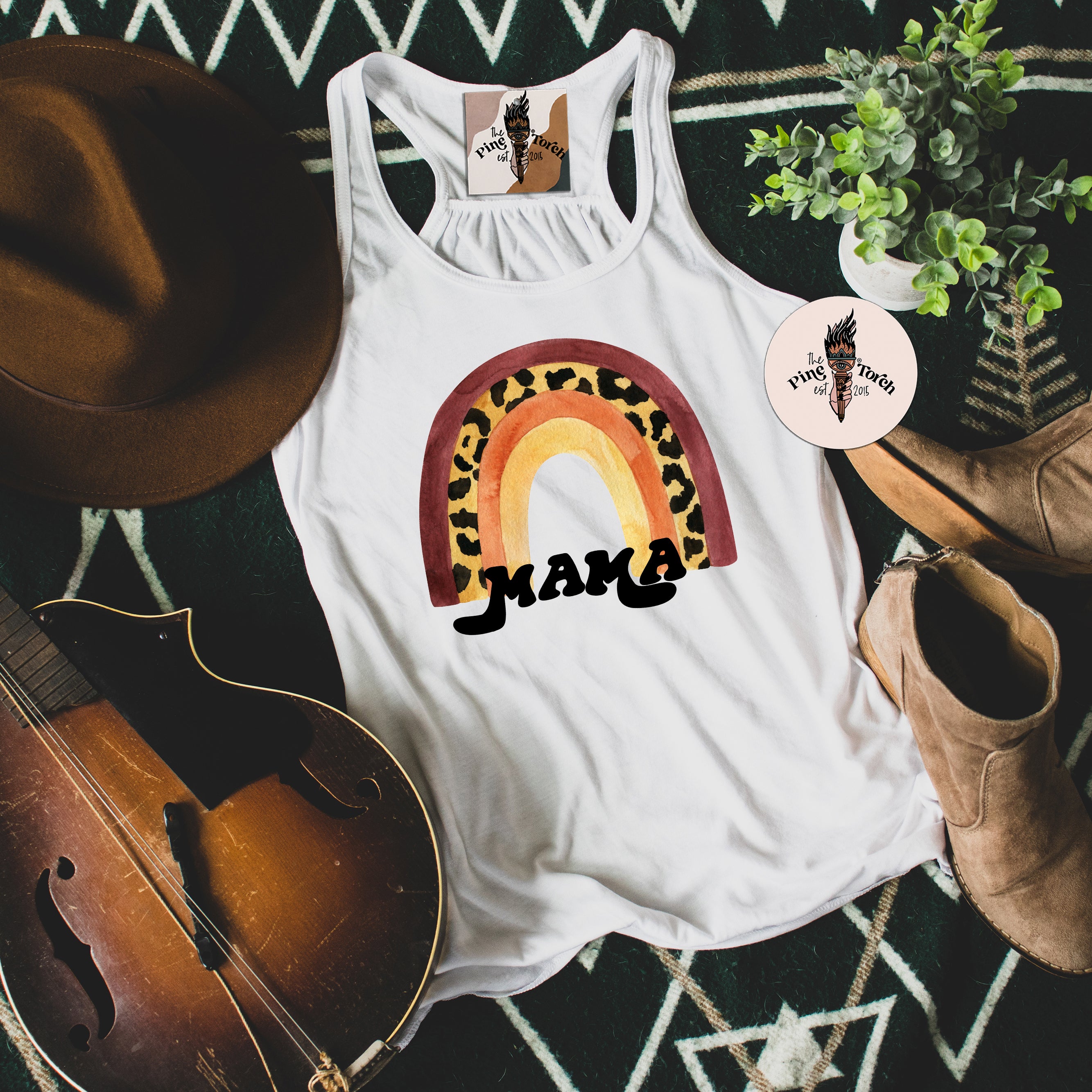 MAMA LEOPARD RAINBOW // FLOWY RACERBACK TANK