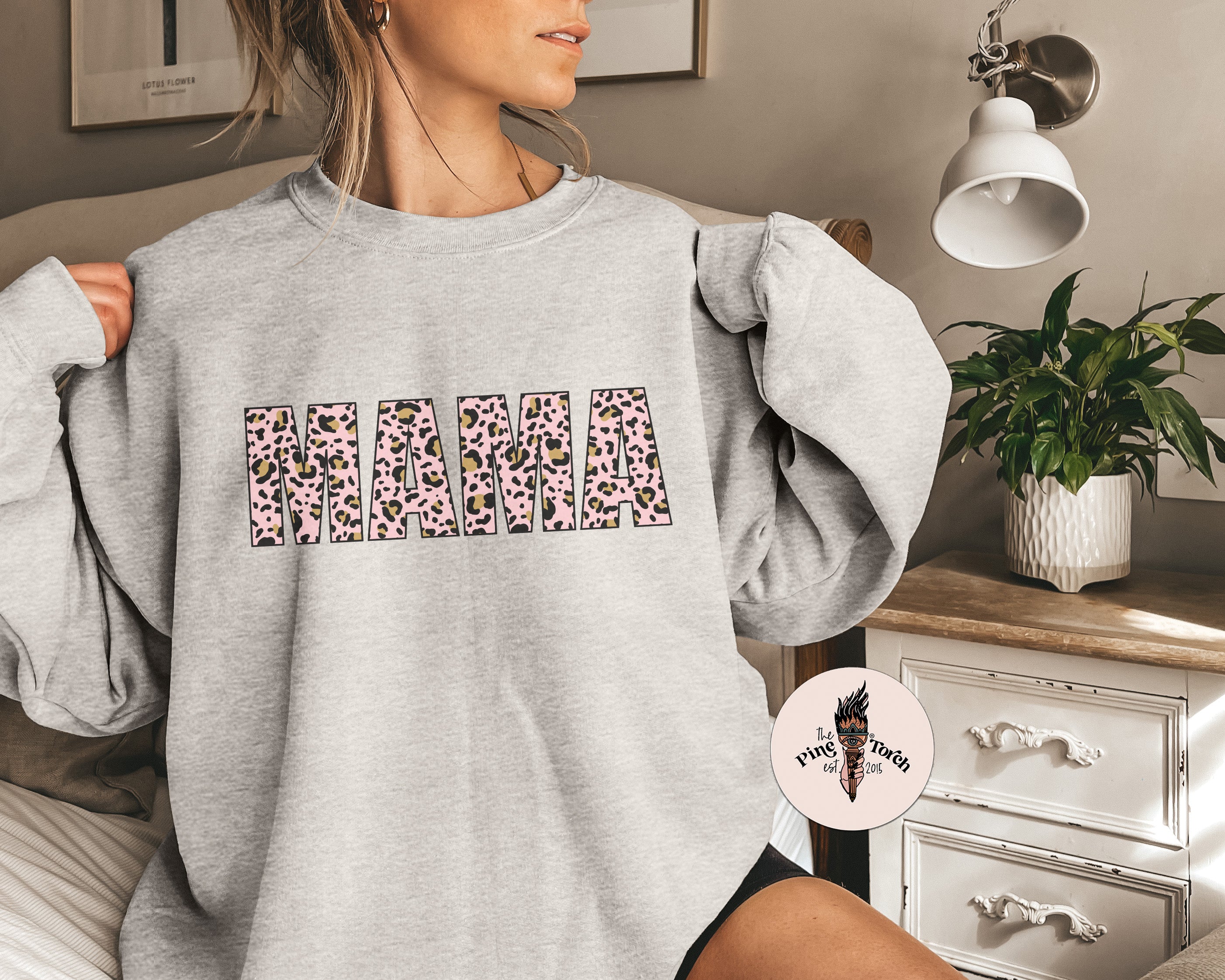 MAMA PINK LEOPARD PRINT // UNISEX PULLOVER