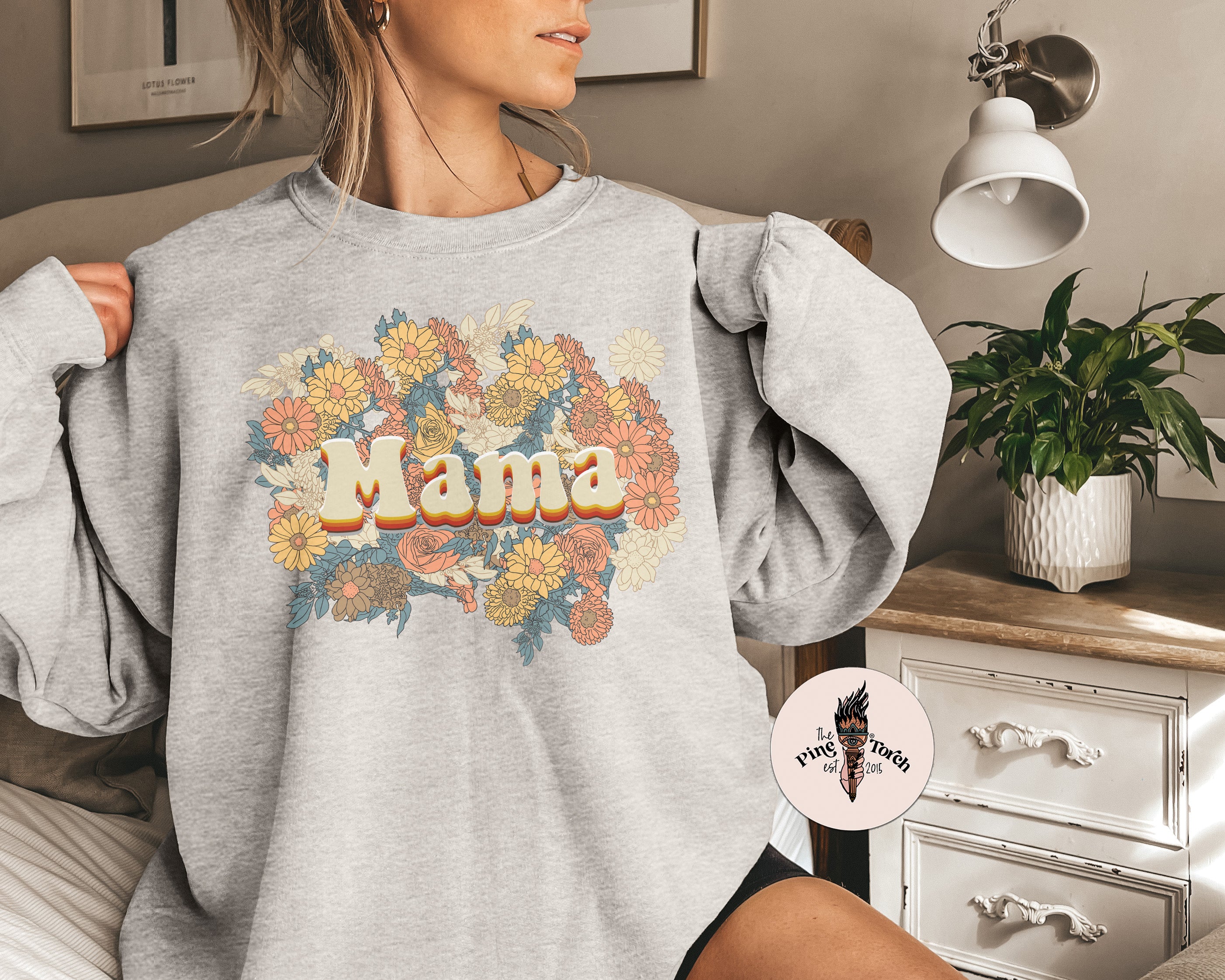 MAMA RETRO FLORAL // UNISEX PULLOVER