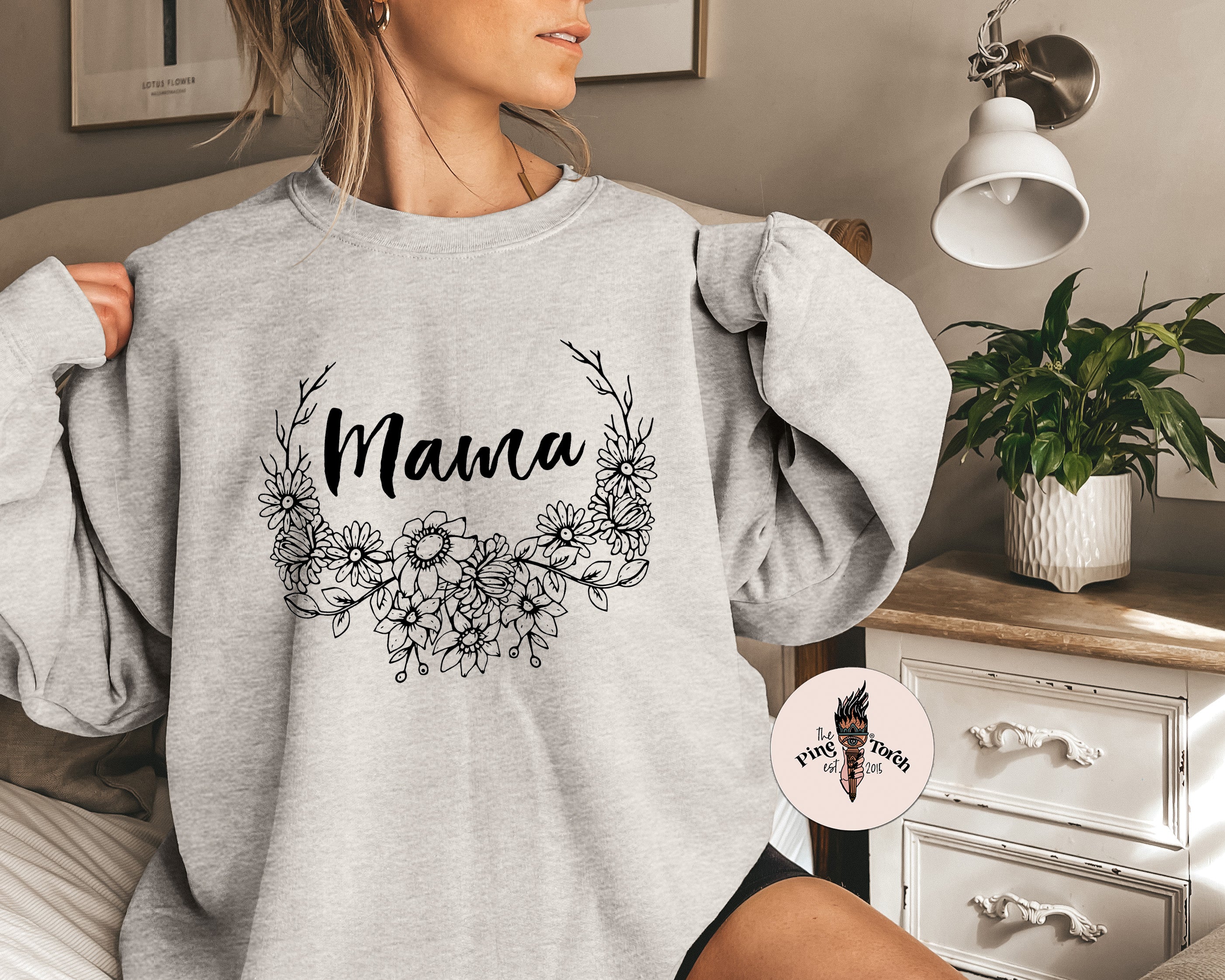 MAMA BOHO WREATH // UNISEX PULLOVER