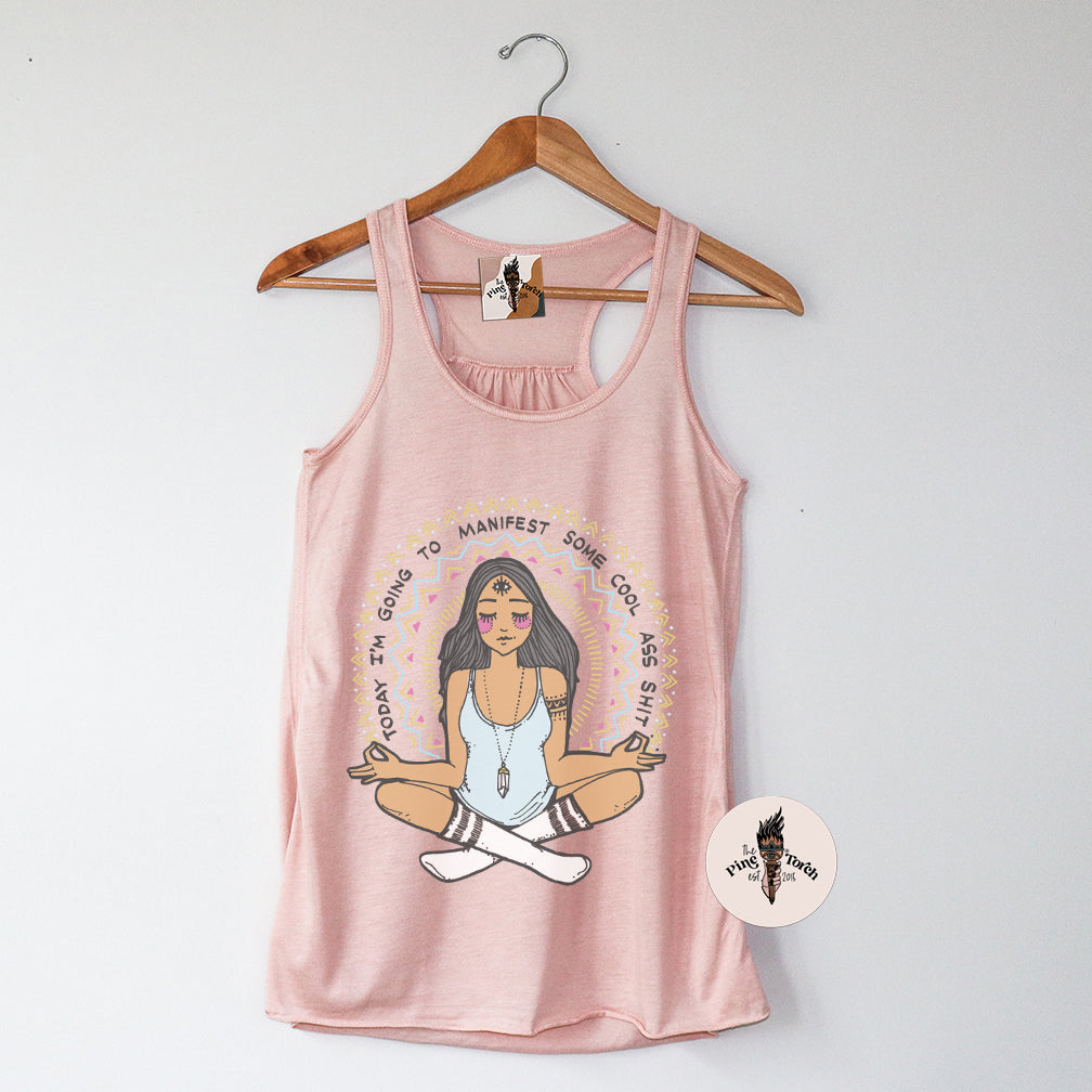 TODAY I'M GOING TO MANIFEST SOME COOL *ASS SH*T // FLOWY RACERBACK TANK