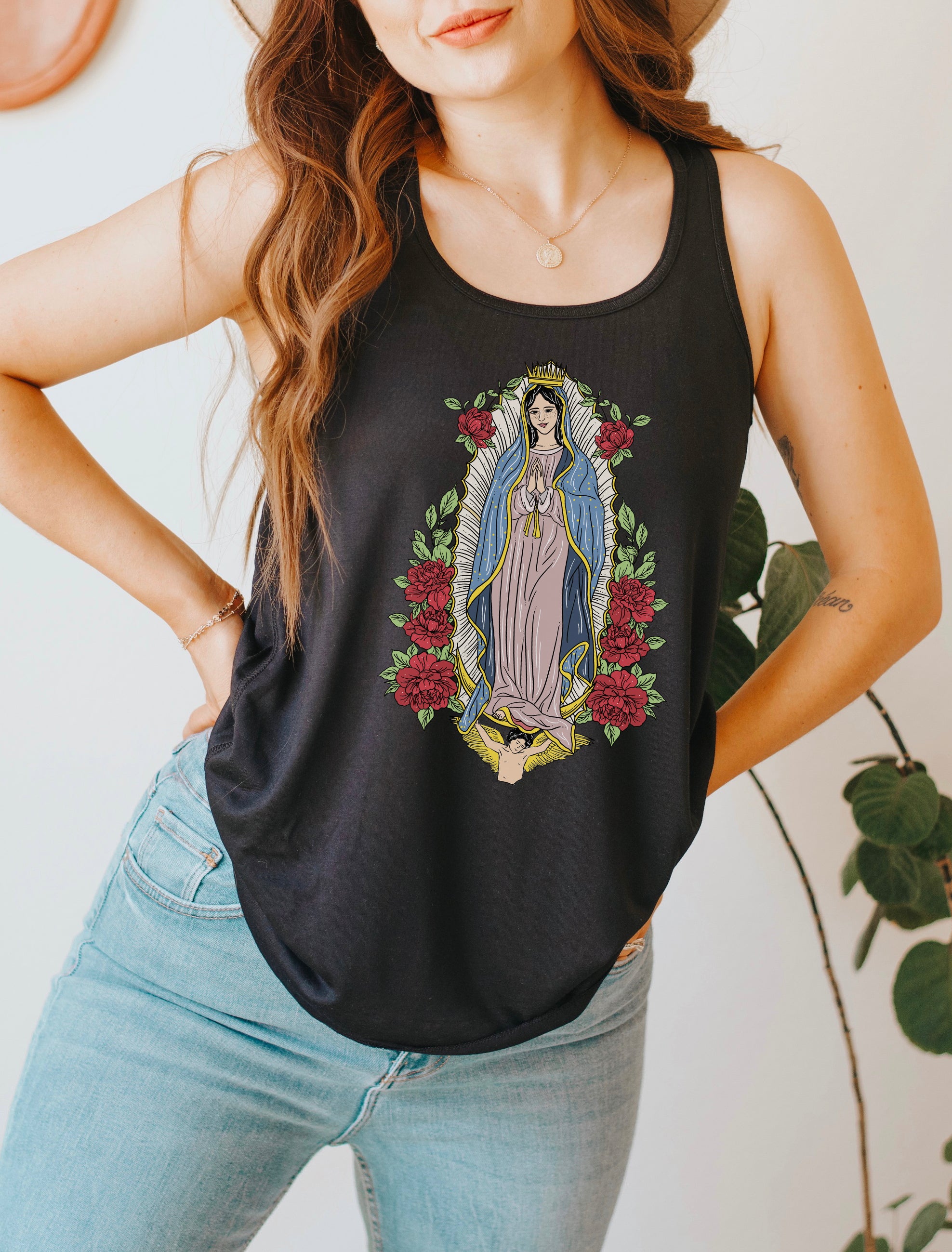 VIRGIN MARY // FLOWY RACERBACK TANK
