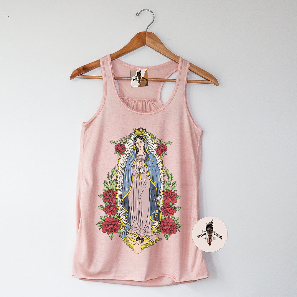 VIRGIN MARY // FLOWY RACERBACK TANK