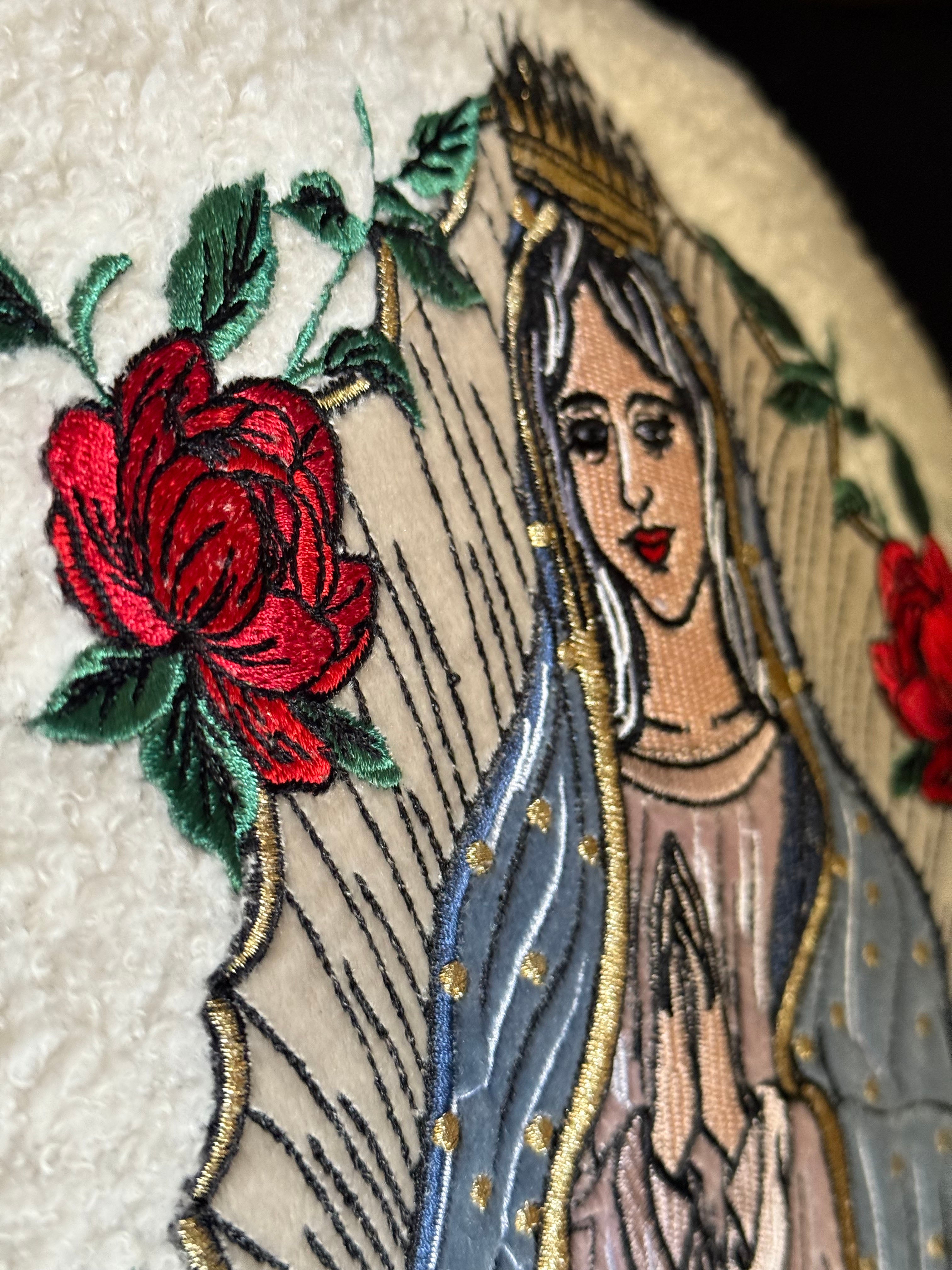 << MOTHER MARY >> OVERSIZED PLUSH EMBROIDERED PILLOW