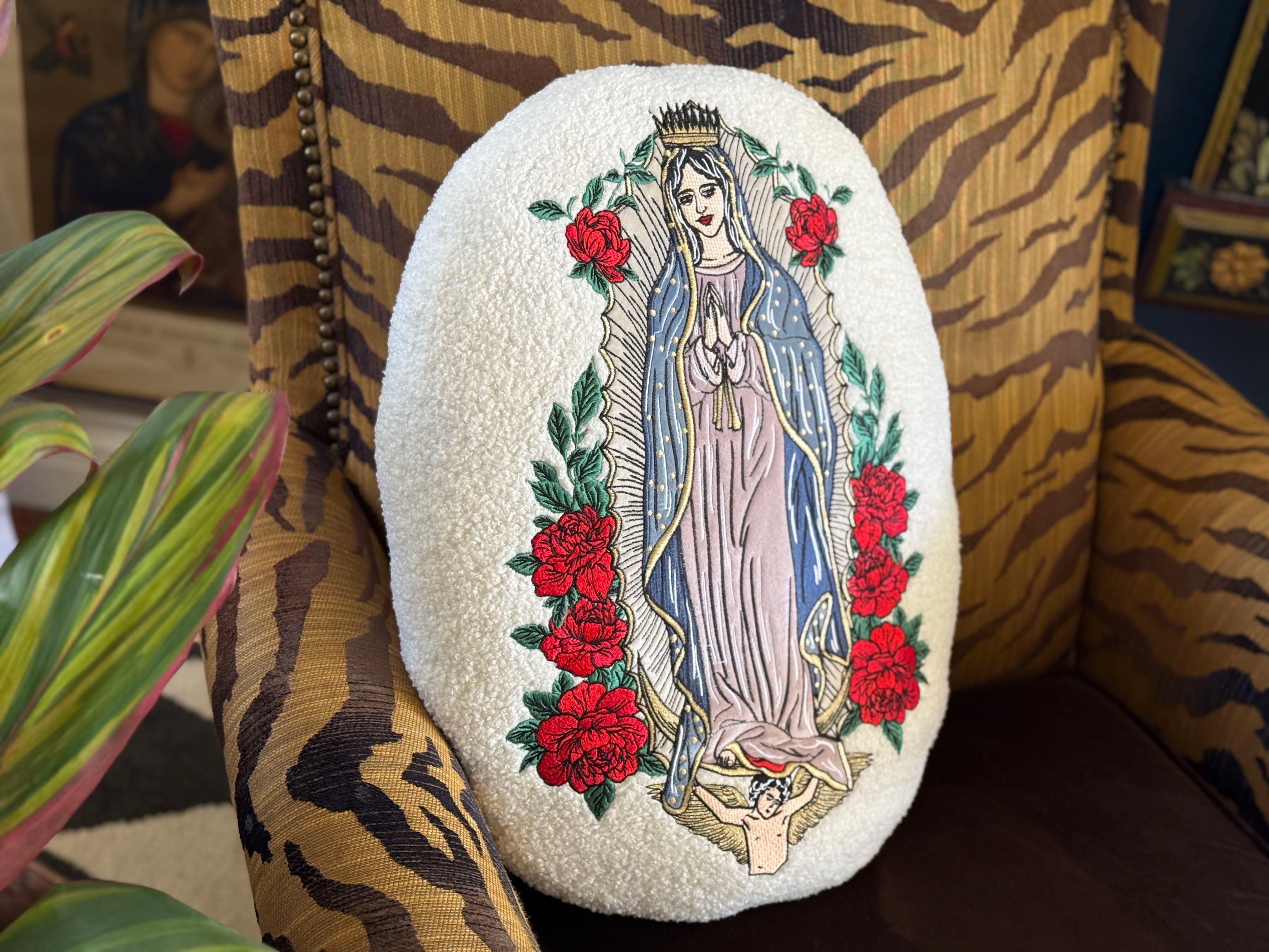 << MOTHER MARY >> OVERSIZED PLUSH EMBROIDERED PILLOW