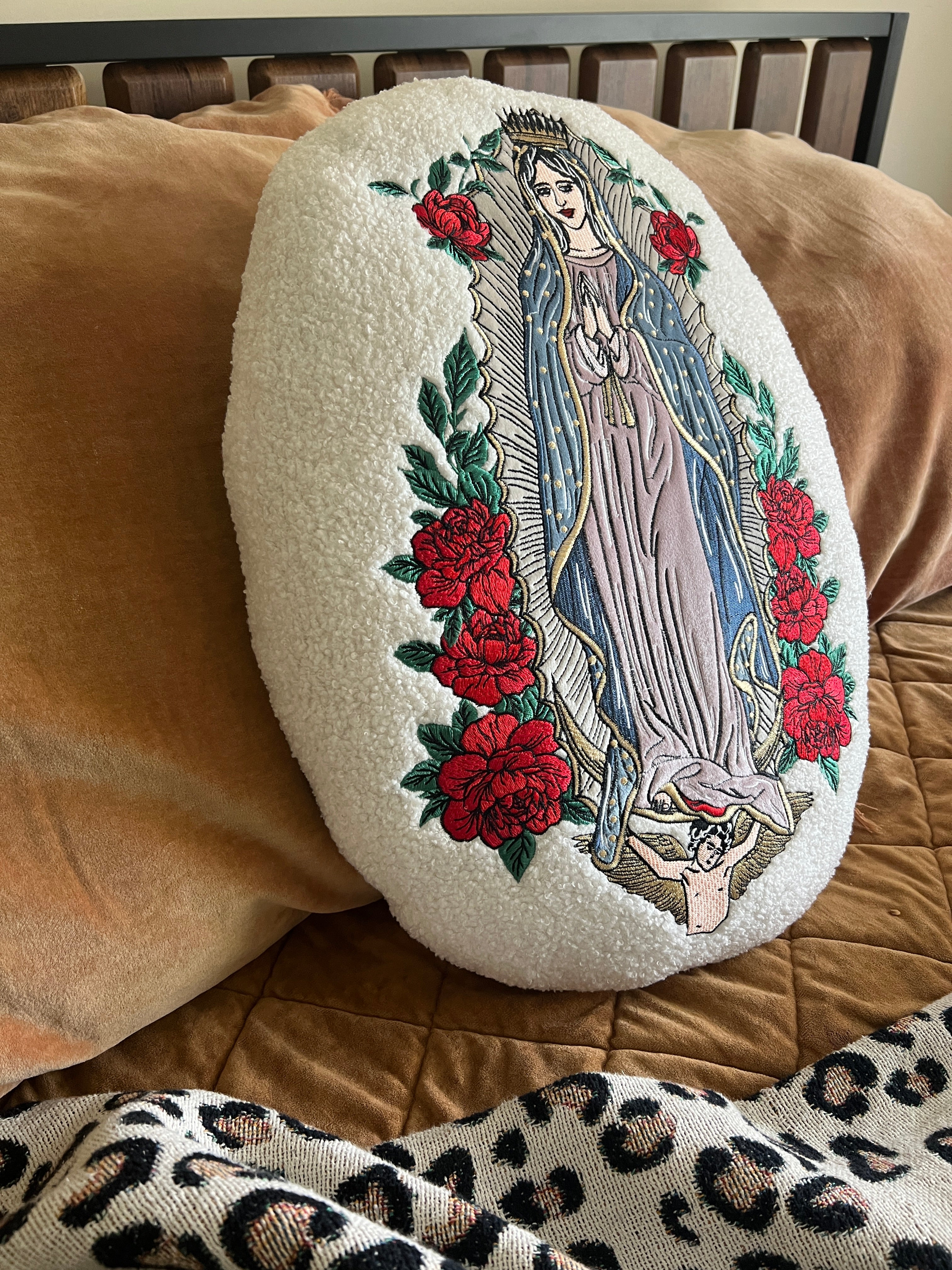 << MOTHER MARY >> OVERSIZED PLUSH EMBROIDERED PILLOW