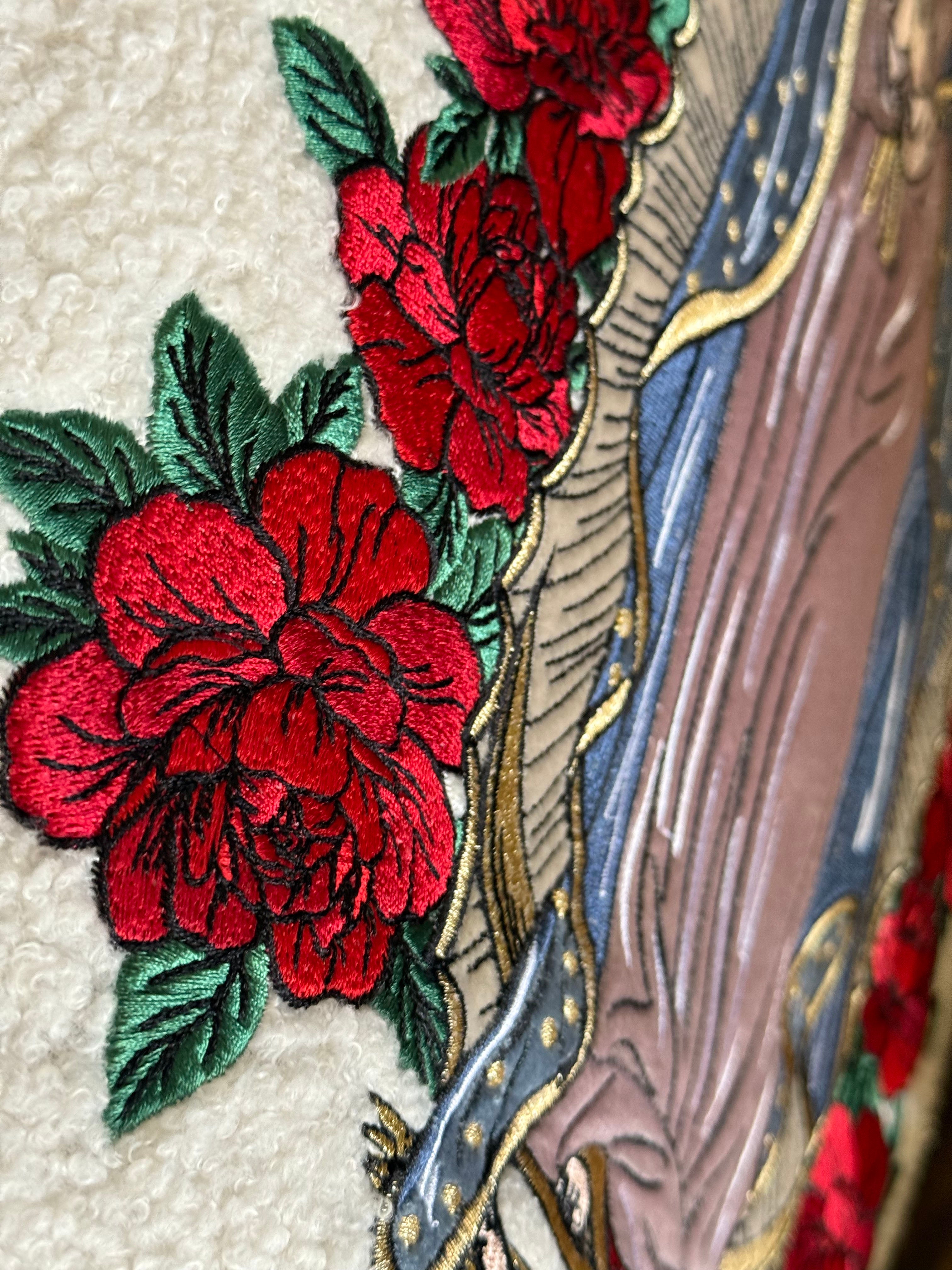 << MOTHER MARY >> OVERSIZED PLUSH EMBROIDERED PILLOW