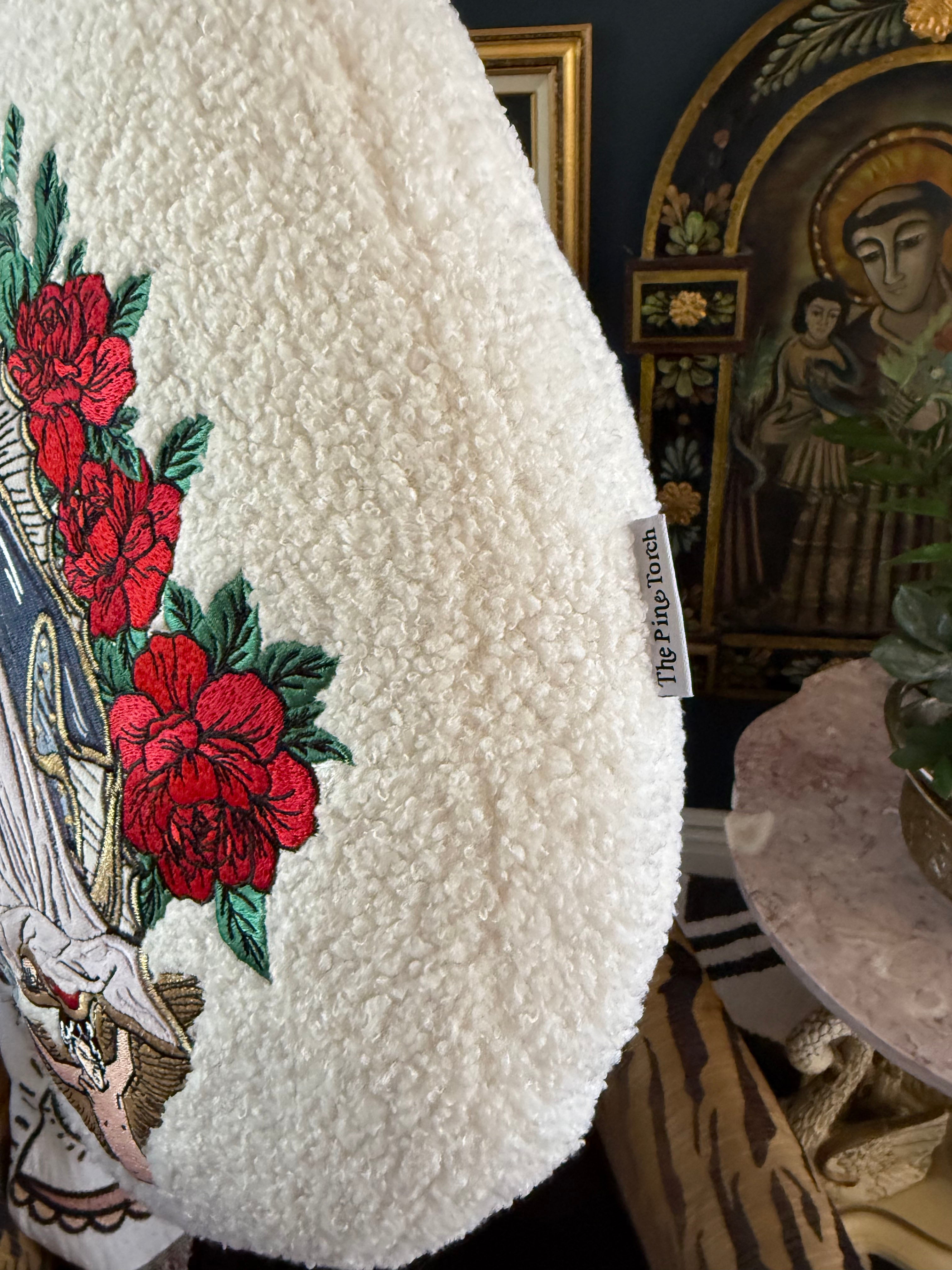 << MOTHER MARY >> OVERSIZED PLUSH EMBROIDERED PILLOW