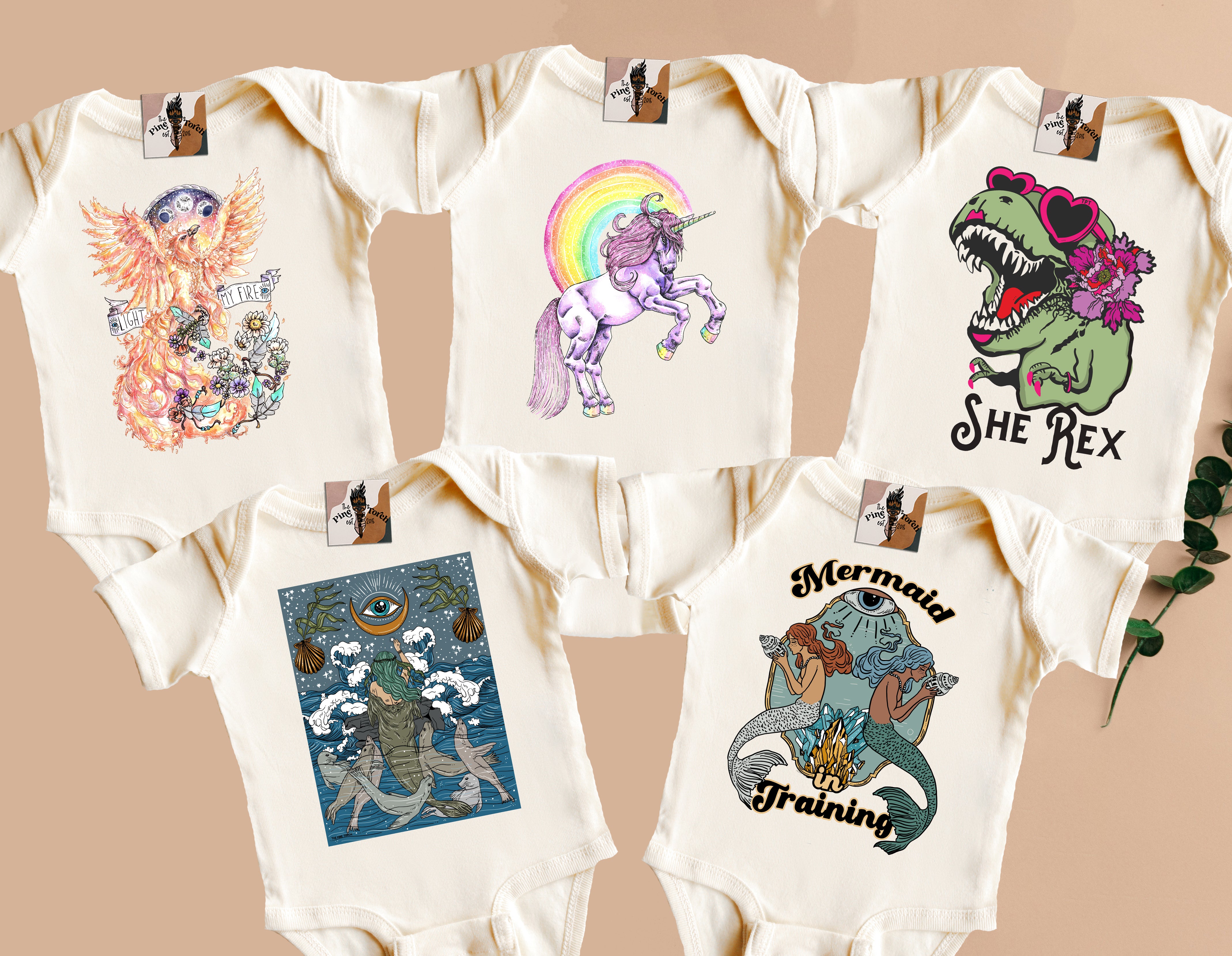 « MYTHICAL CREATURES STARTER PACK » 5 BODYSUIT BUNDLE