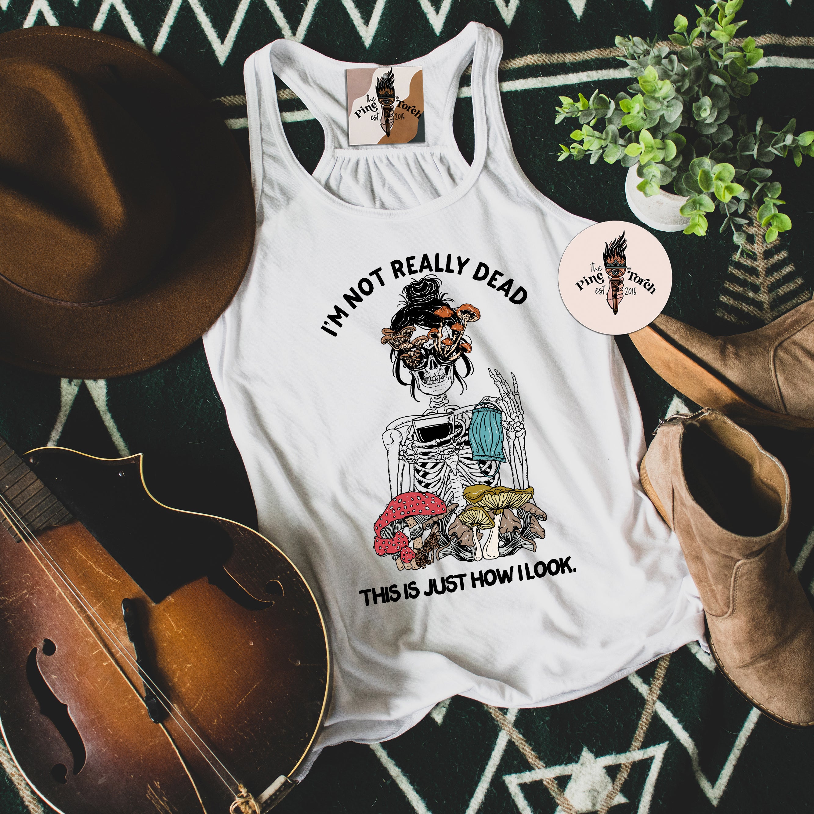 I'M NOT REALLY DEAD, THIS IS JUST HOW I LOOK // FLOWY RACERBACK TANK