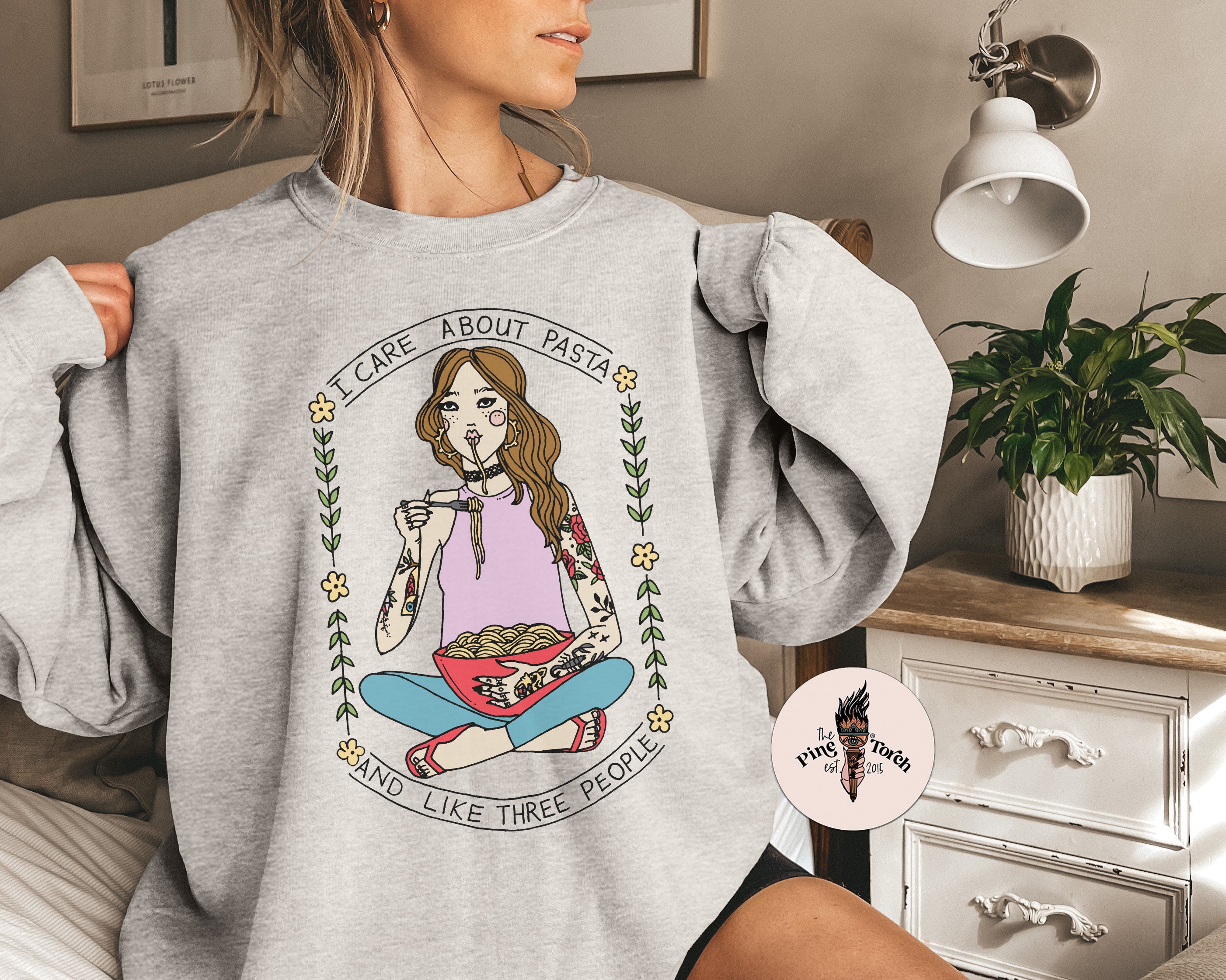 I CARE ABOUT PASTA AND LIKE THREE PEOPLE // UNISEX PULLOVER