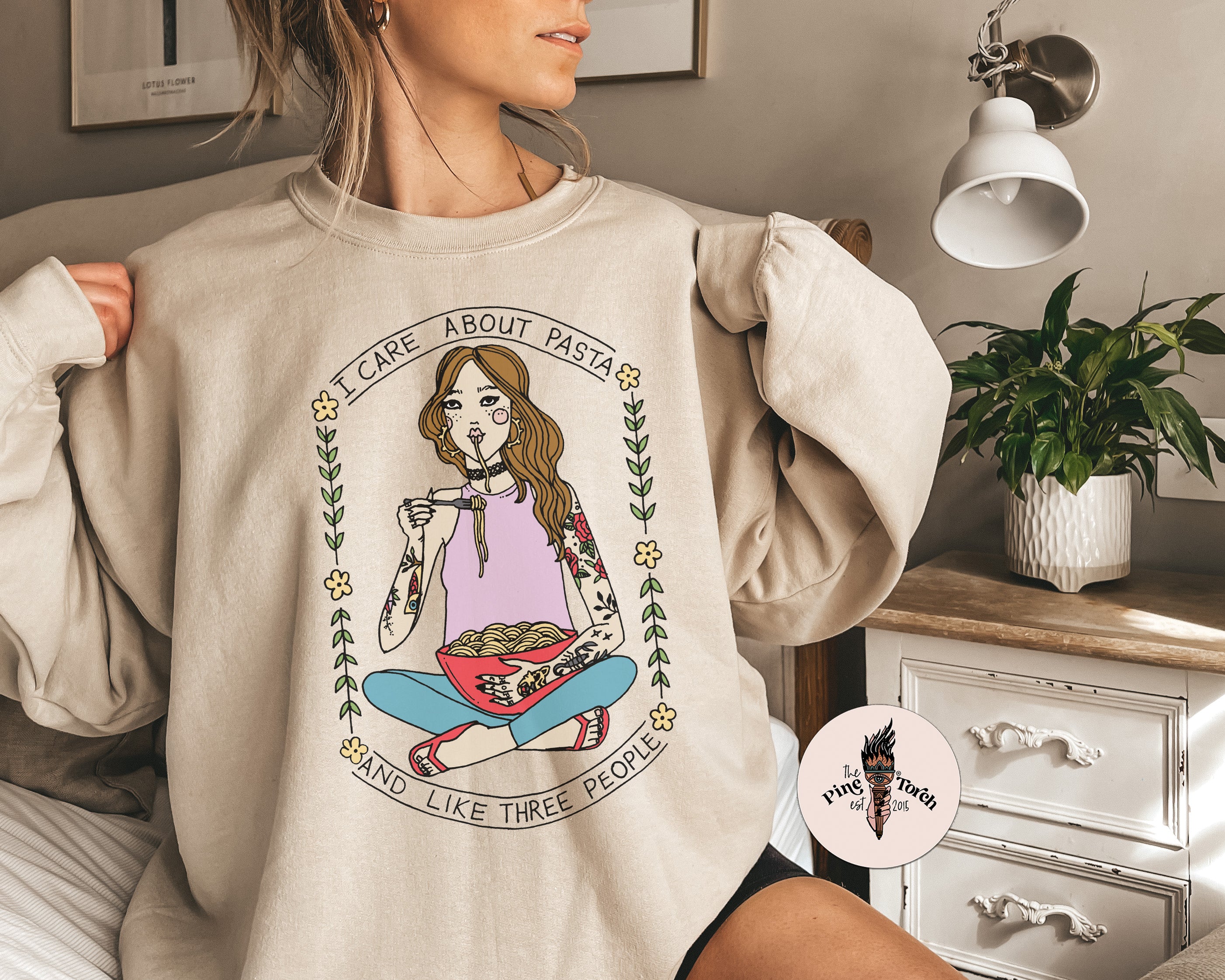 I CARE ABOUT PASTA AND LIKE THREE PEOPLE // UNISEX PULLOVER