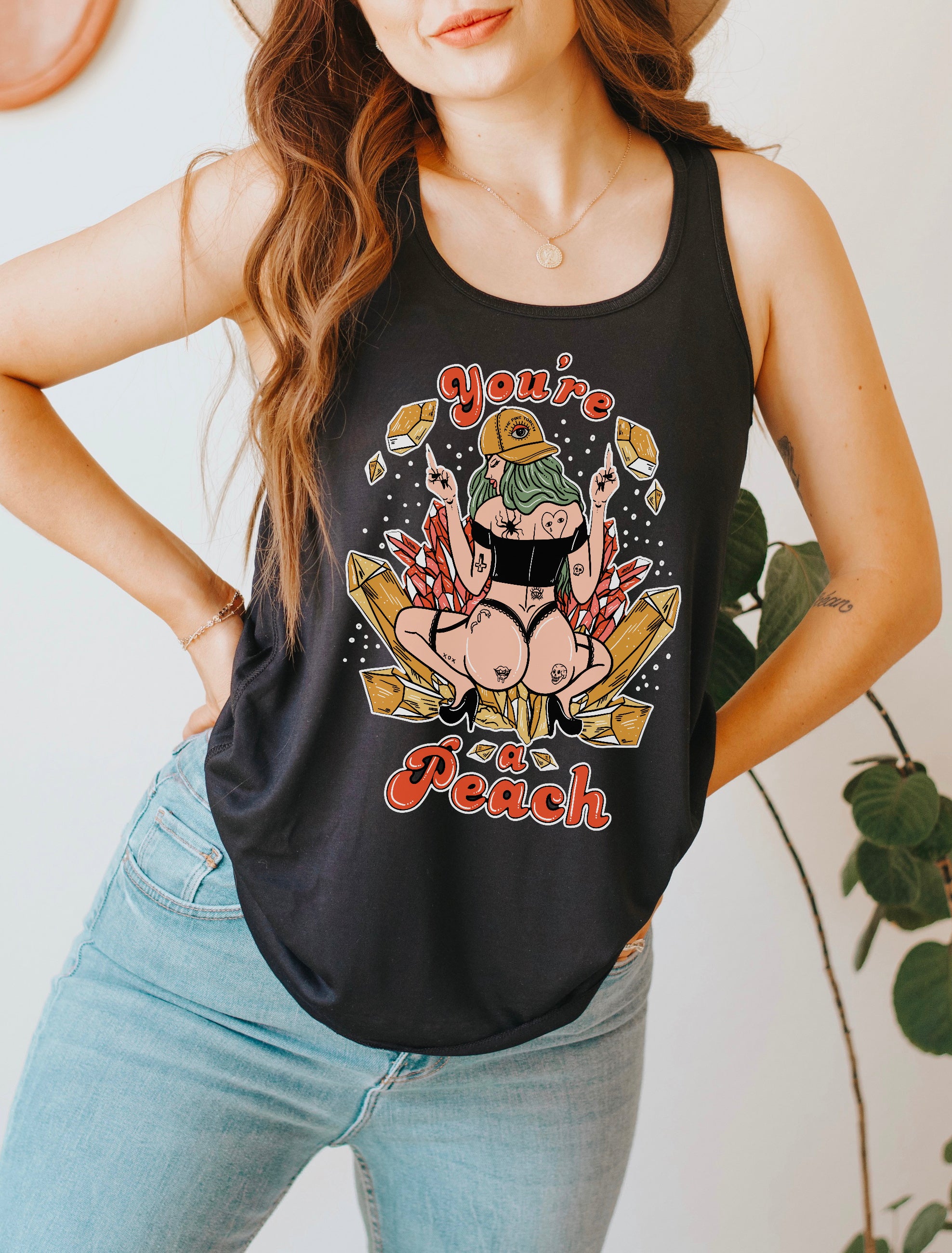 YOU'RE A PEACH // FLOWY RACERBACK TANK