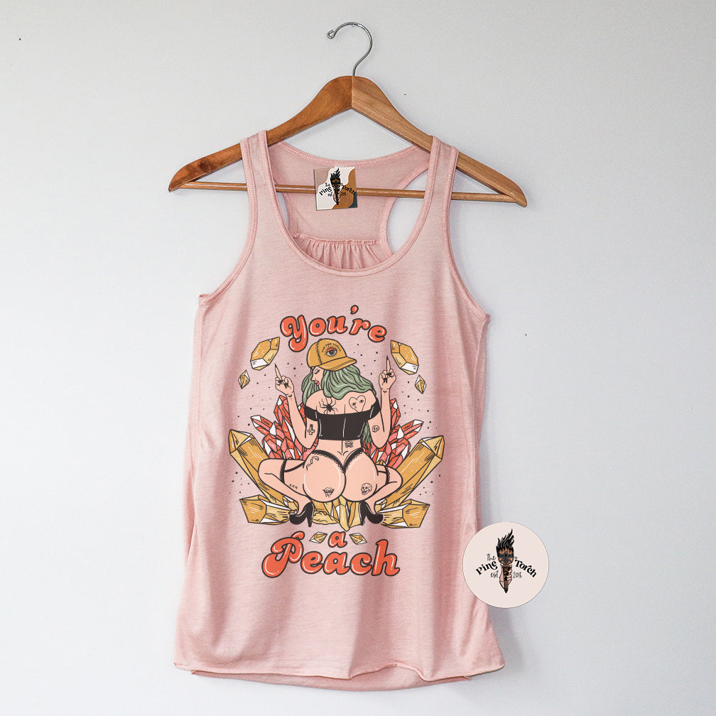 YOU'RE A PEACH // FLOWY RACERBACK TANK