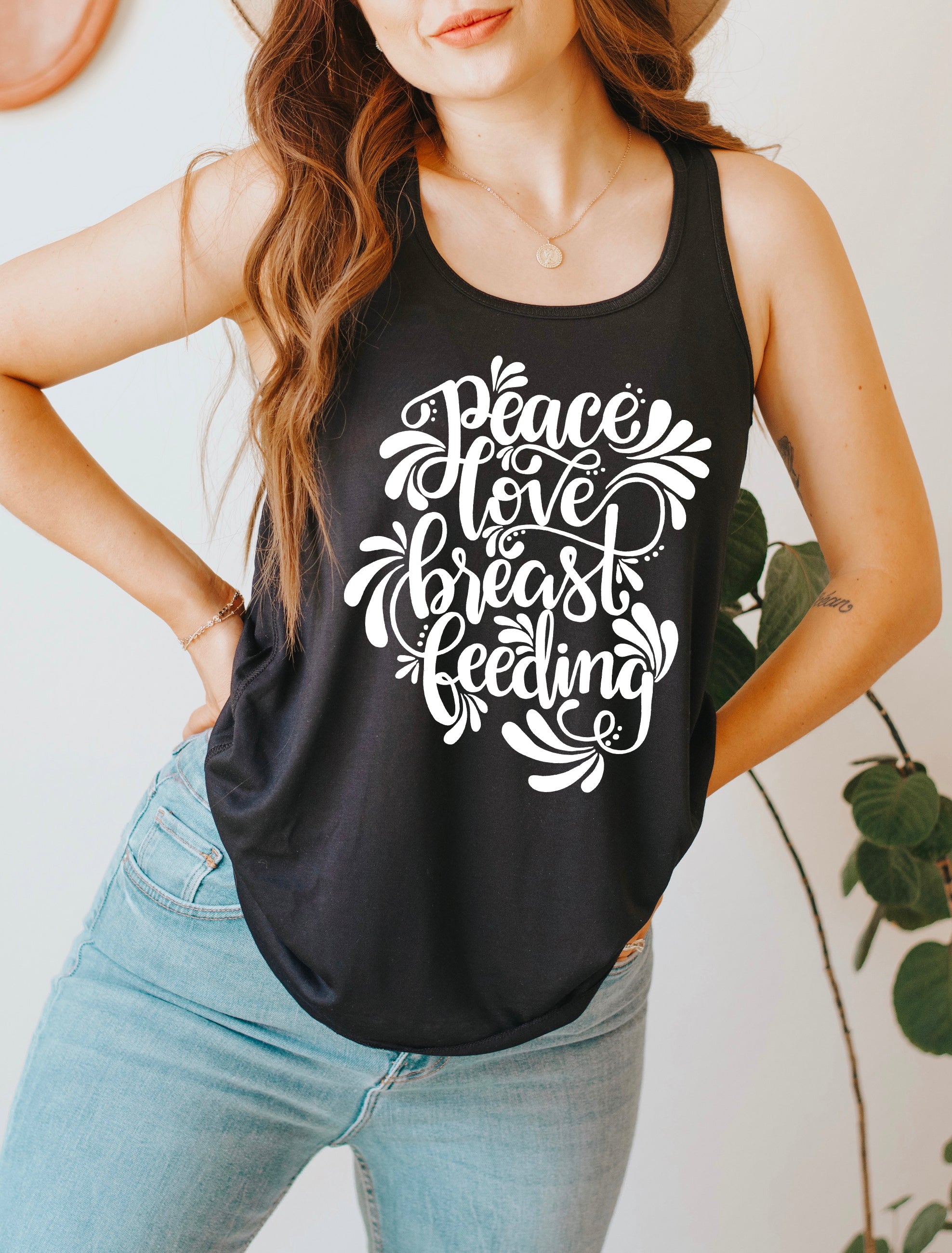 PEACE, LOVE, BREASTFEEDING // FLOWY RACERBACK TANK