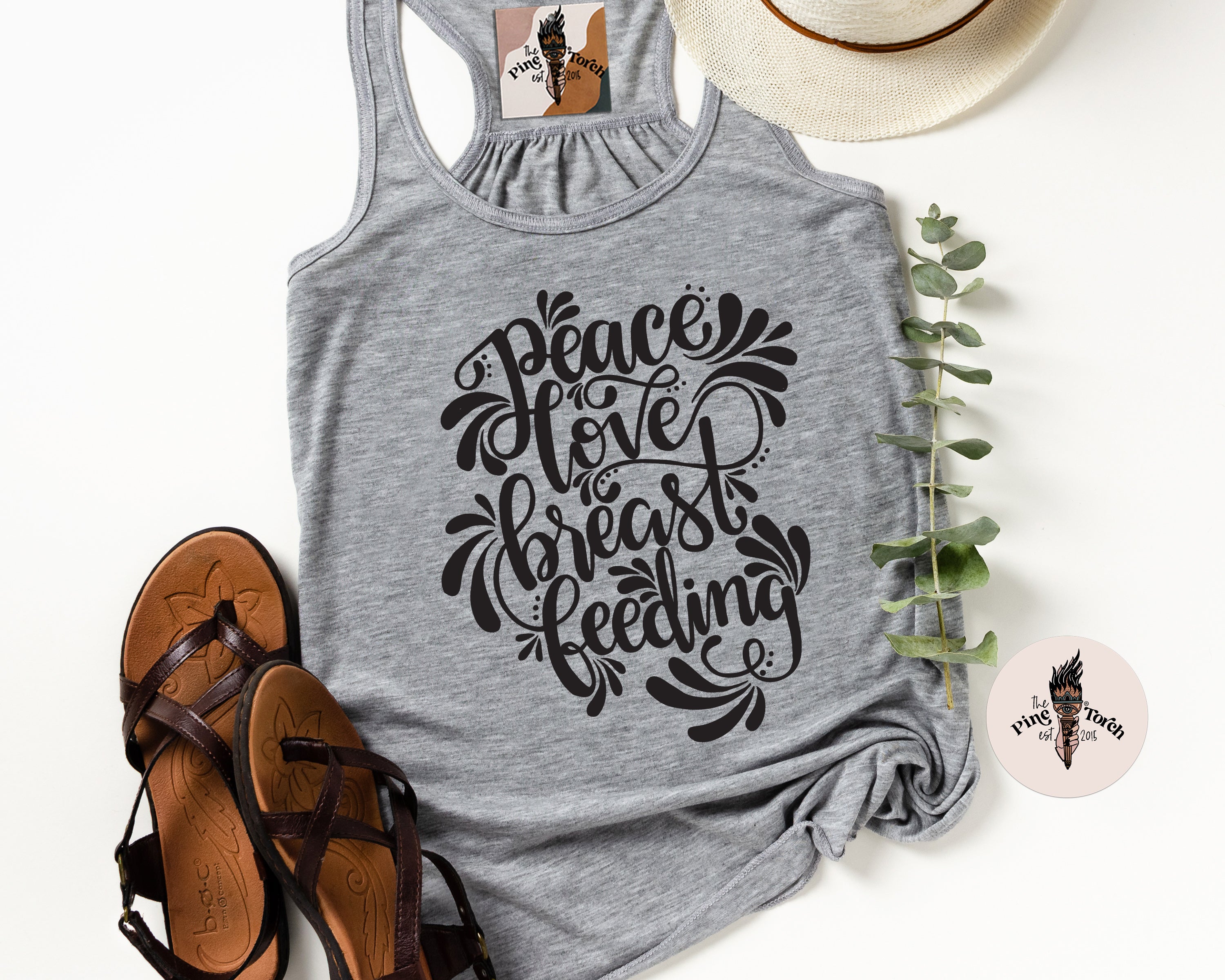 PEACE, LOVE, BREASTFEEDING // FLOWY RACERBACK TANK