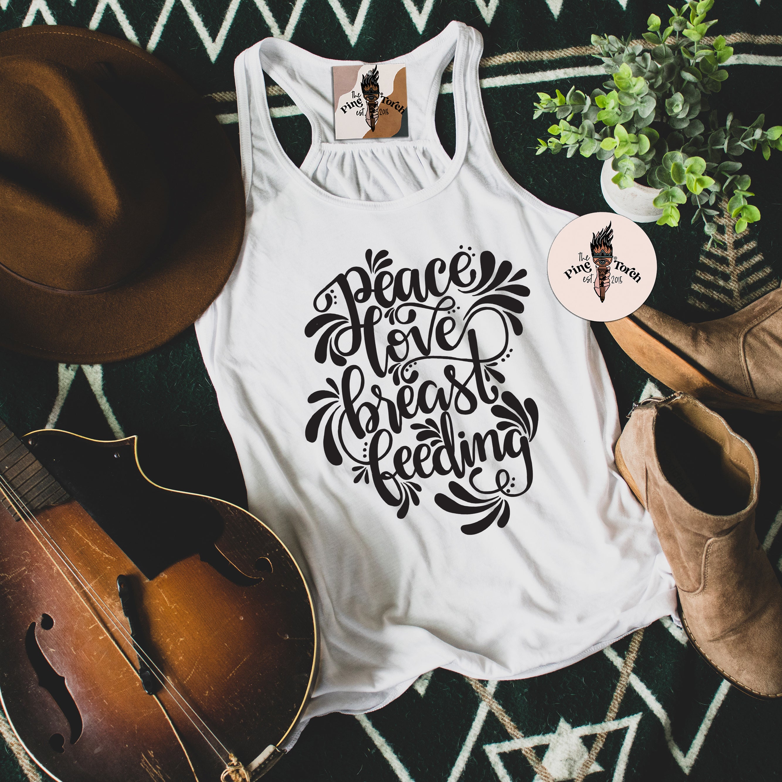 PEACE, LOVE, BREASTFEEDING // FLOWY RACERBACK TANK