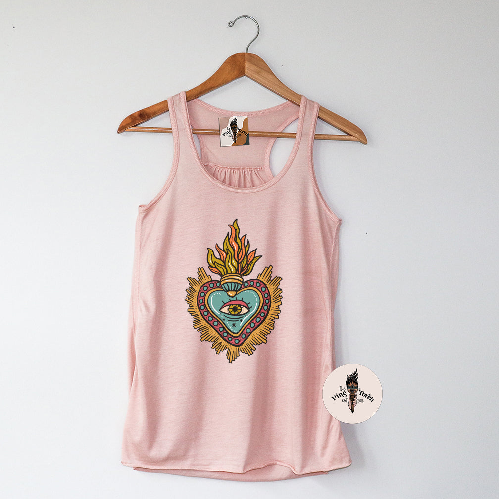 SACRED HEART // FLOWY RACERBACK TANK