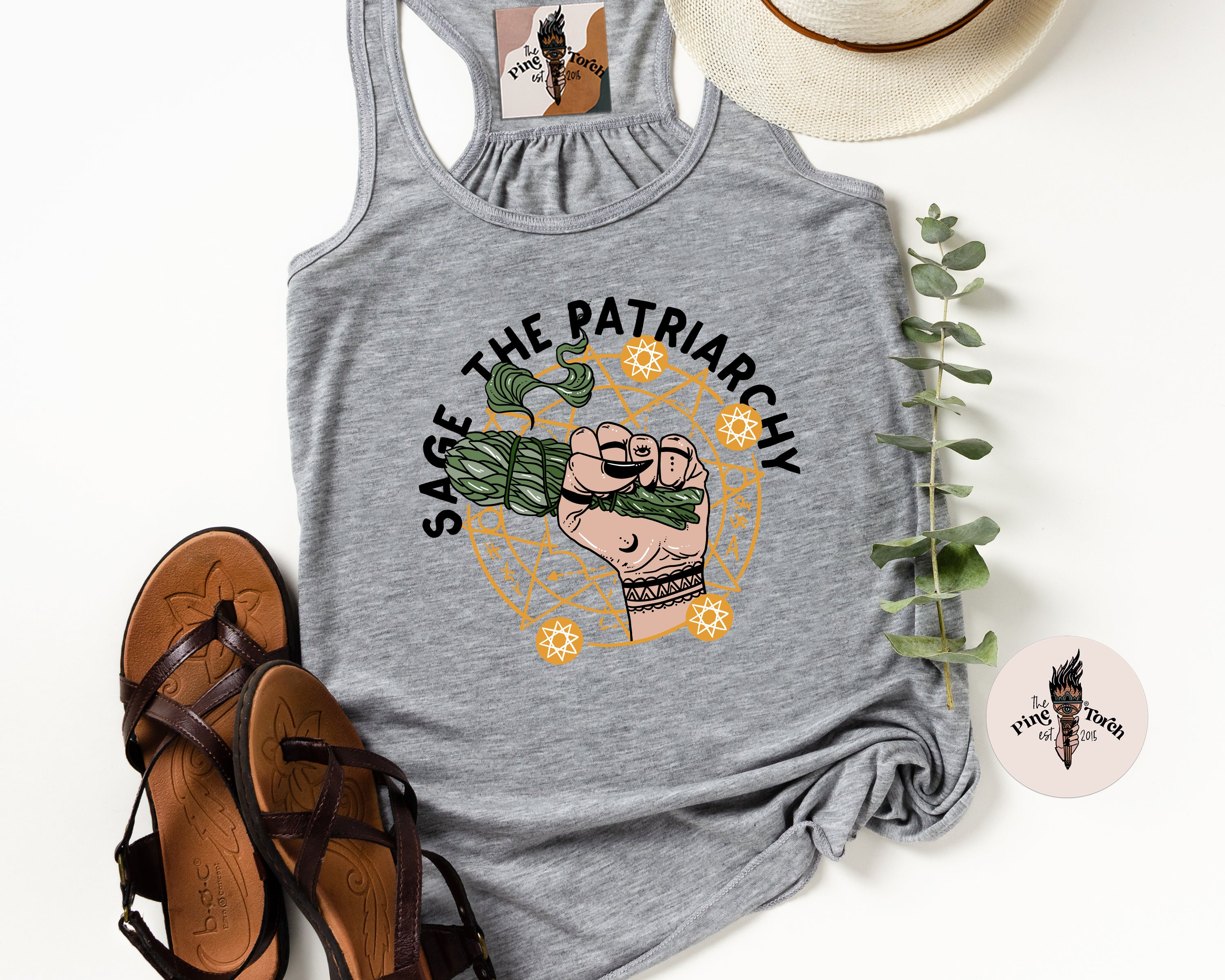 SAGE THE PATRIARCHY // FLOWY RACERBACK TANK