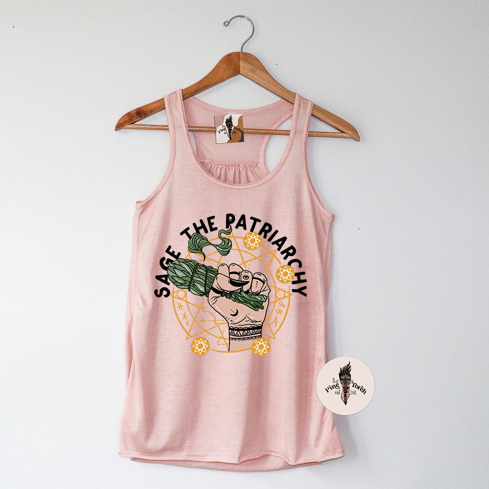 SAGE THE PATRIARCHY // FLOWY RACERBACK TANK