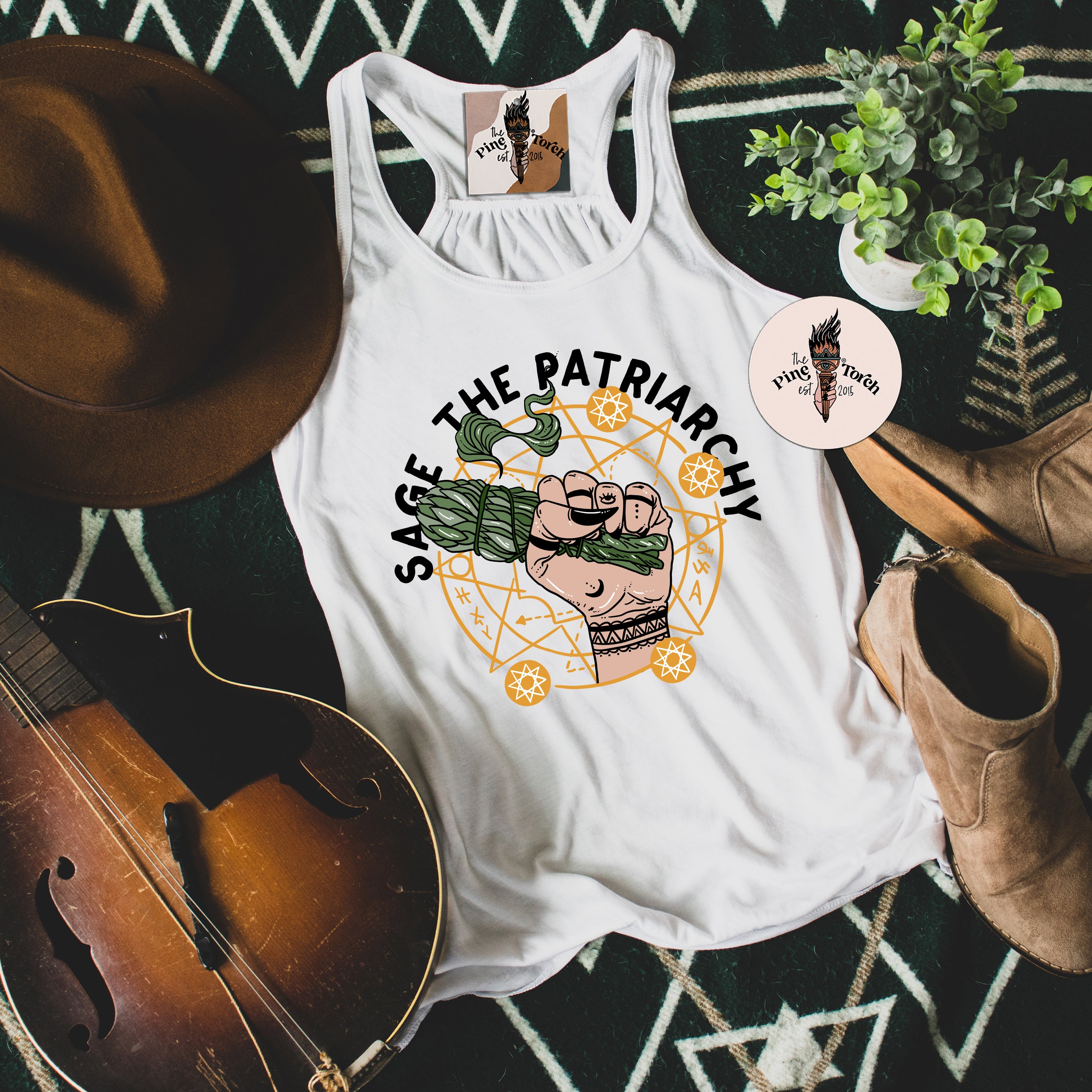 SAGE THE PATRIARCHY // FLOWY RACERBACK TANK