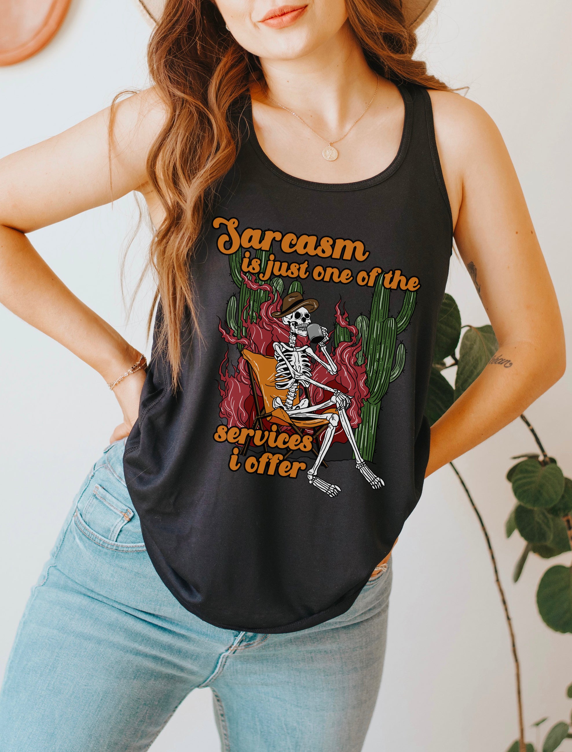 SARCASM SKELETON // FLOWY RACERBACK TANK