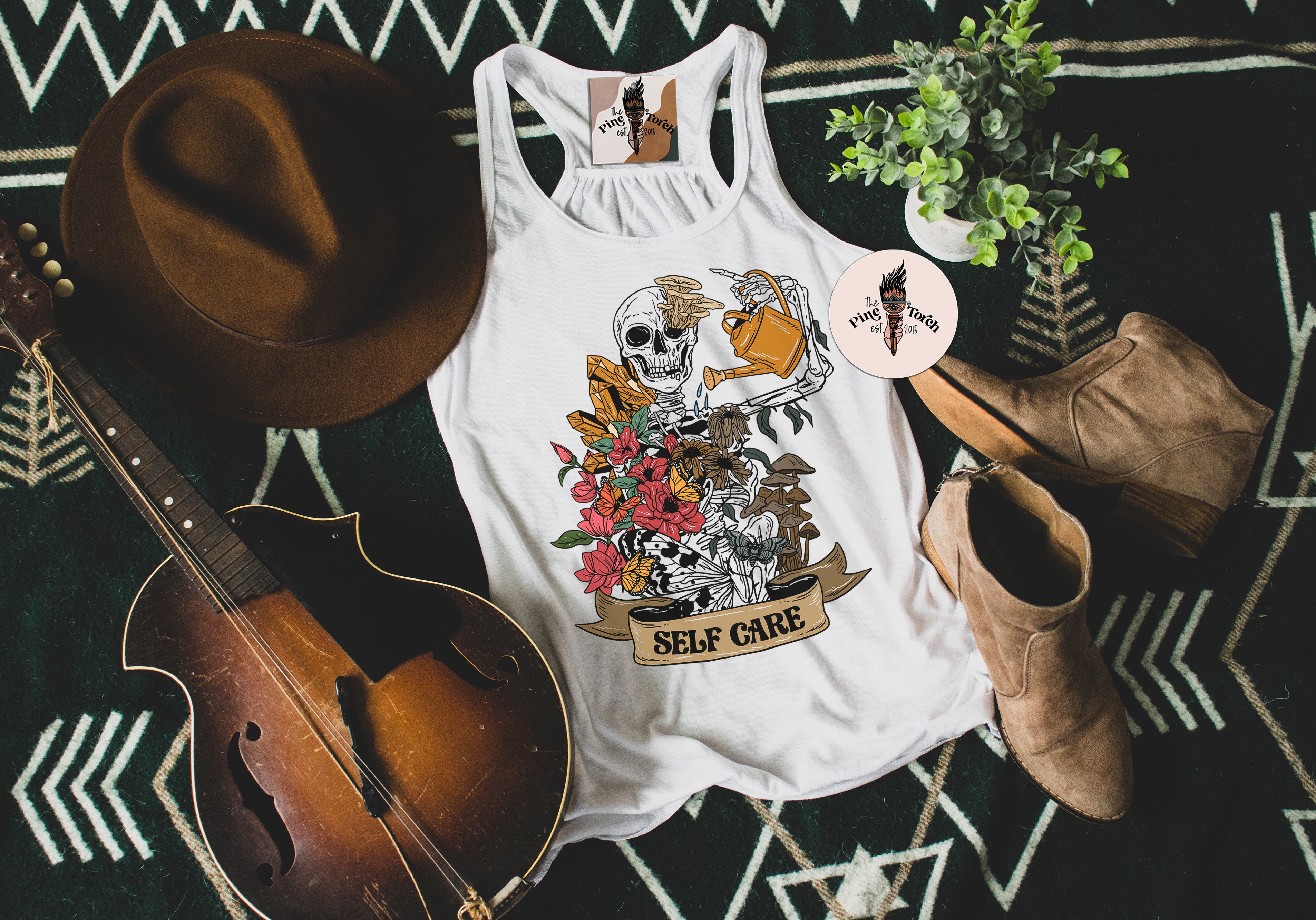« SELF CARE SKELETON » WOMEN'S SLOUCHY or RACERBACK TANK