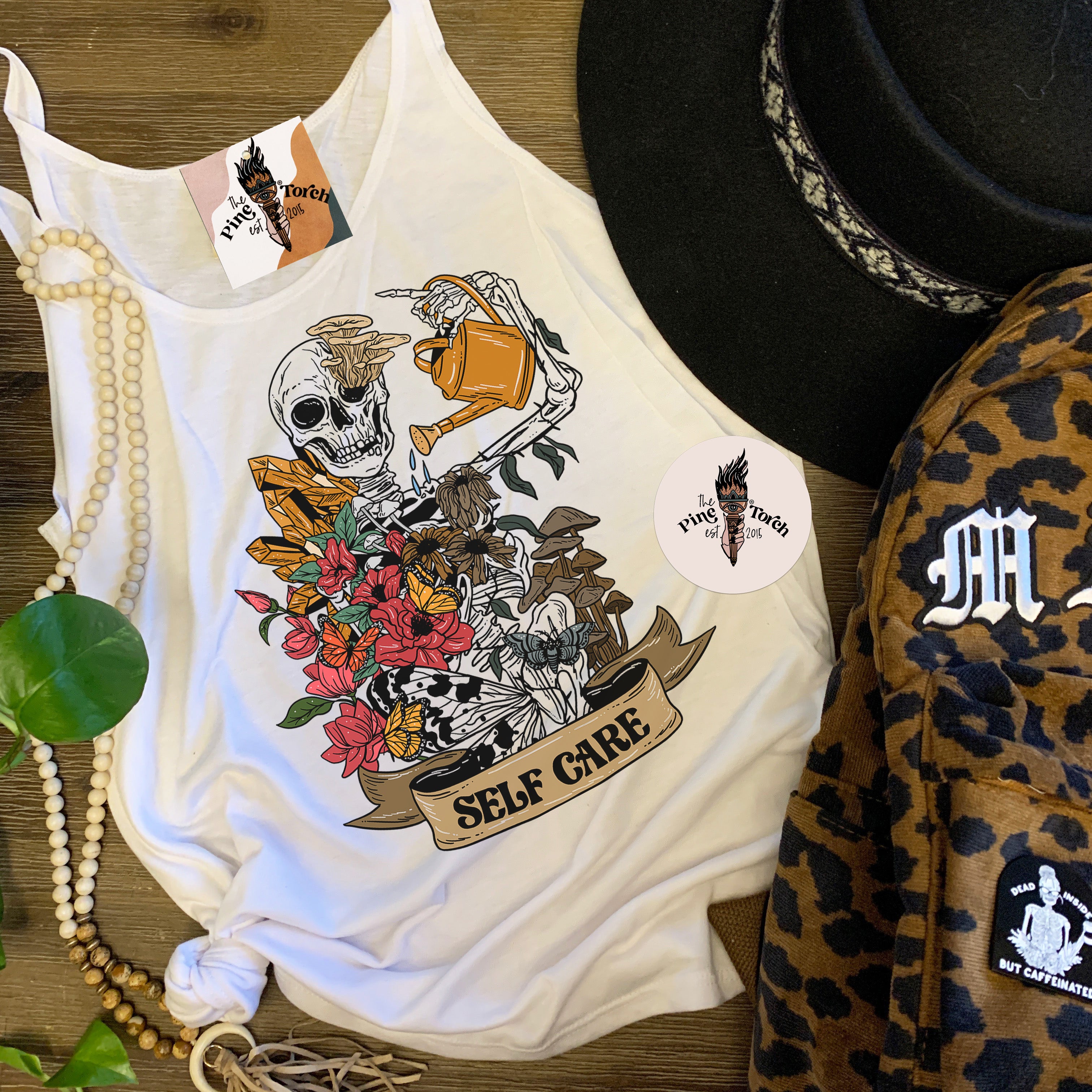 « SELF CARE SKELETON » WOMEN'S SLOUCHY or RACERBACK TANK