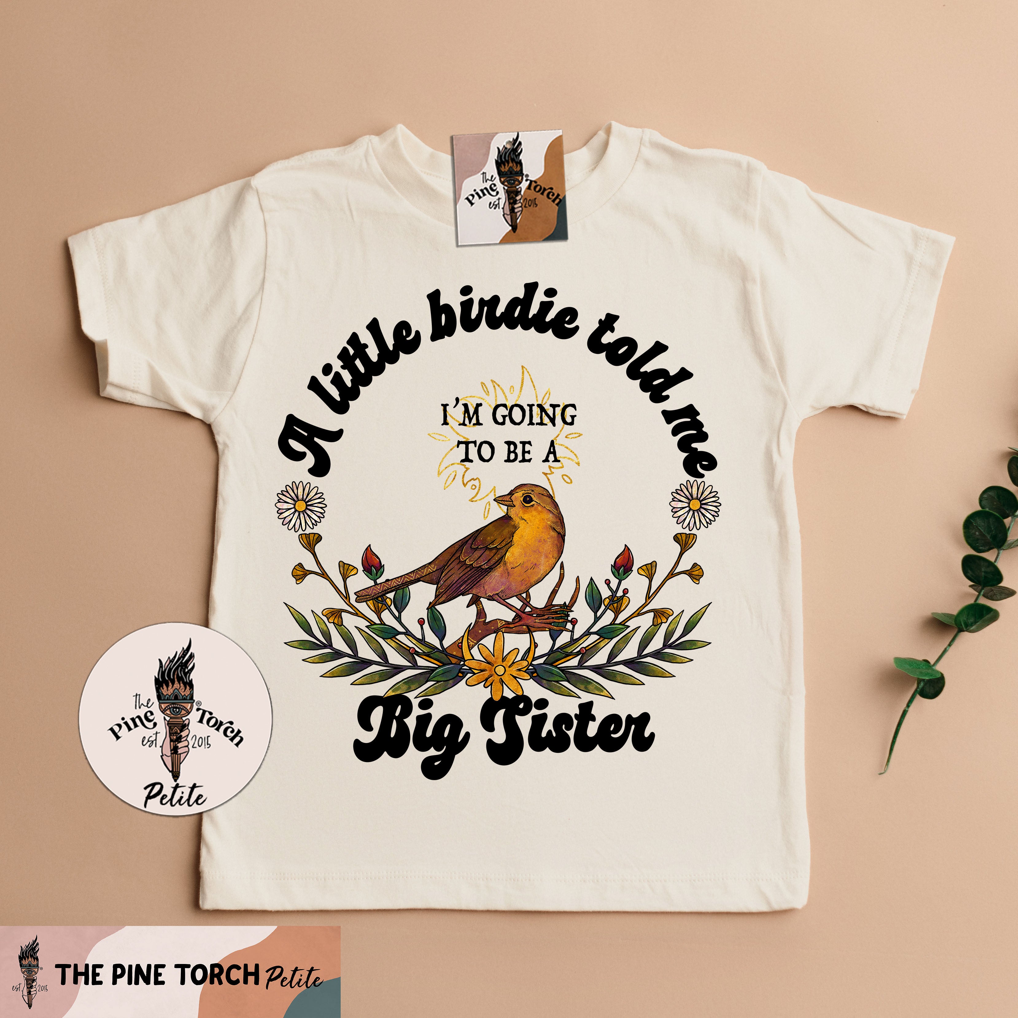 « A LITTLE BIRDIE TOLD ME: BIG BROTHER BIRD » KID'S TEE