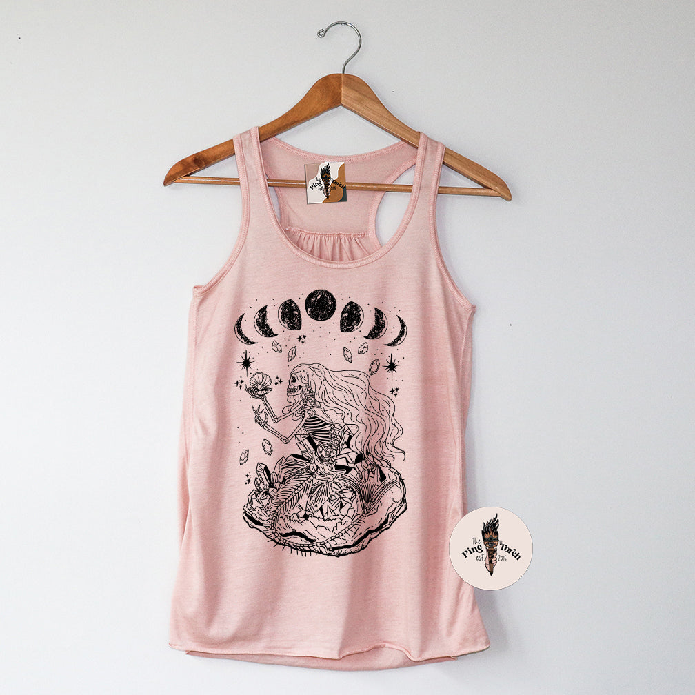 SKELETON MERMAID // FLOWY RACERBACK TANK