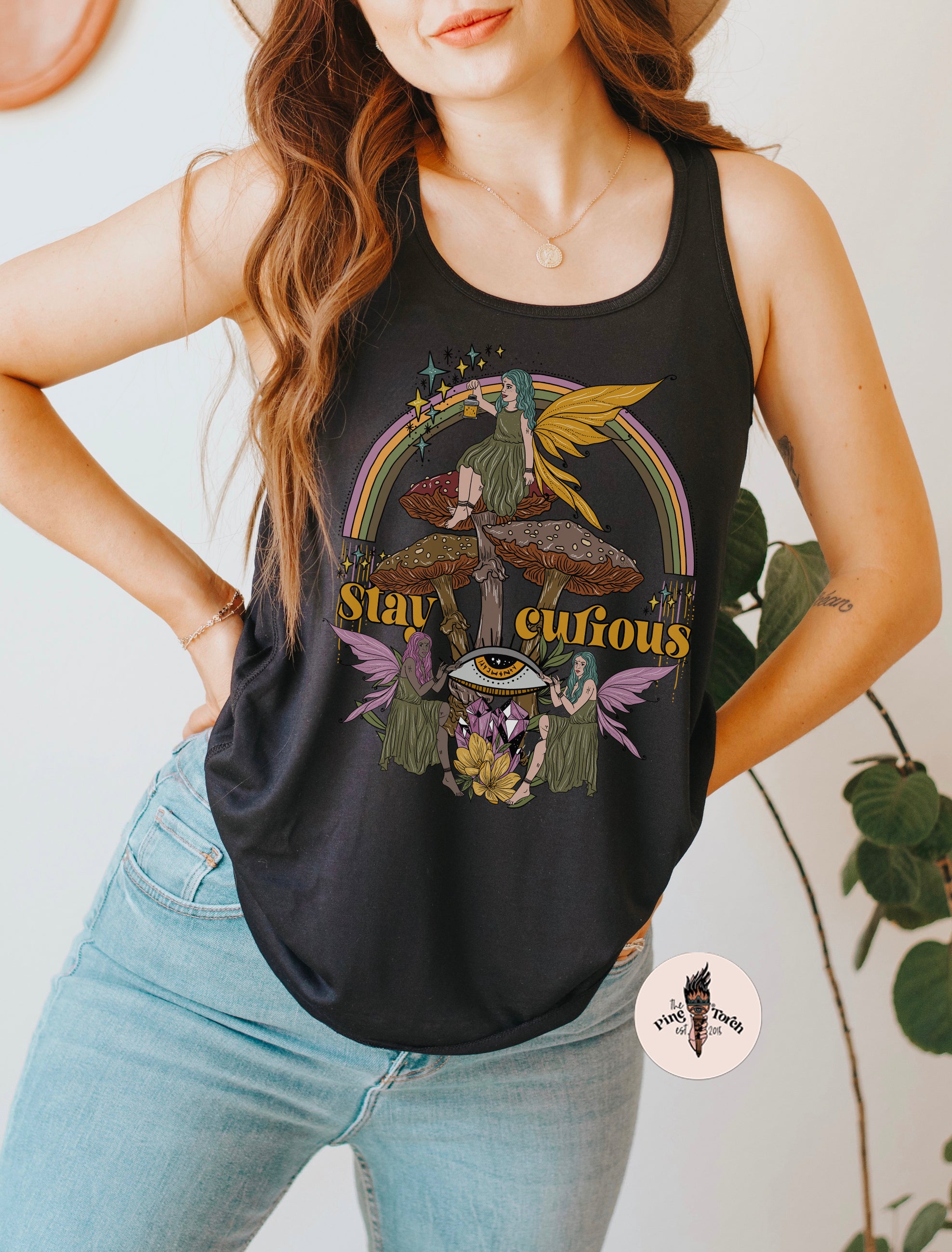 STAY CURIOUS // FLOWY RACERBACK TANK