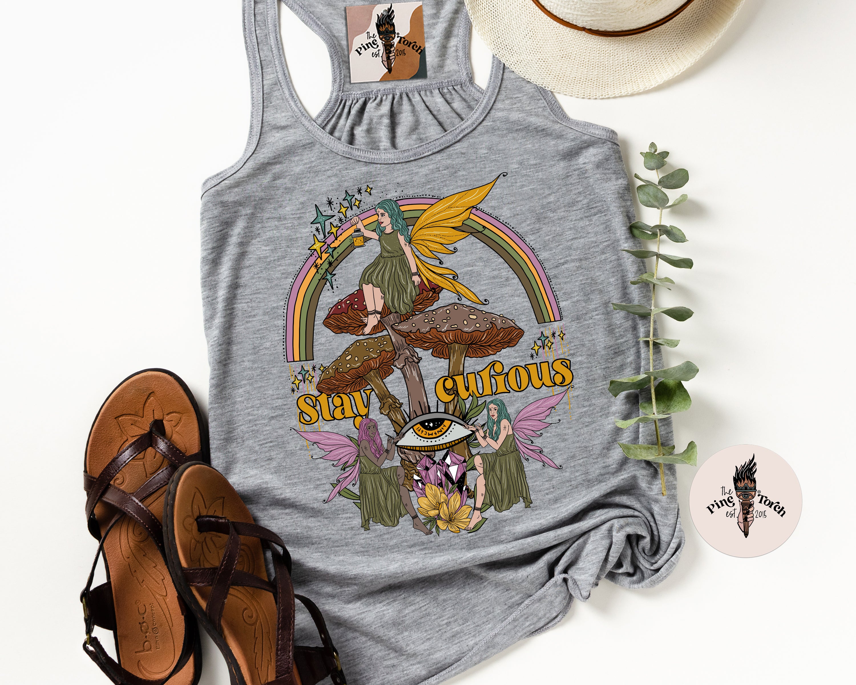 STAY CURIOUS // FLOWY RACERBACK TANK