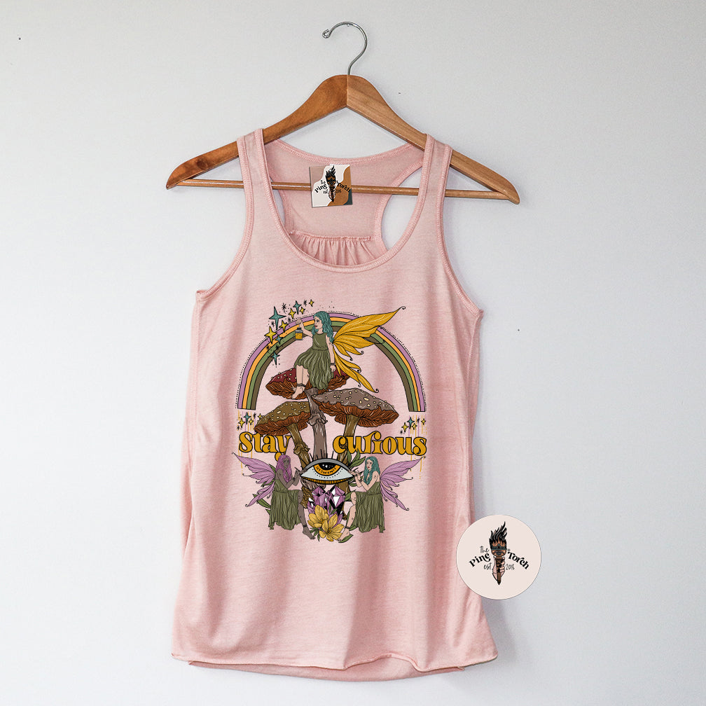 STAY CURIOUS // FLOWY RACERBACK TANK