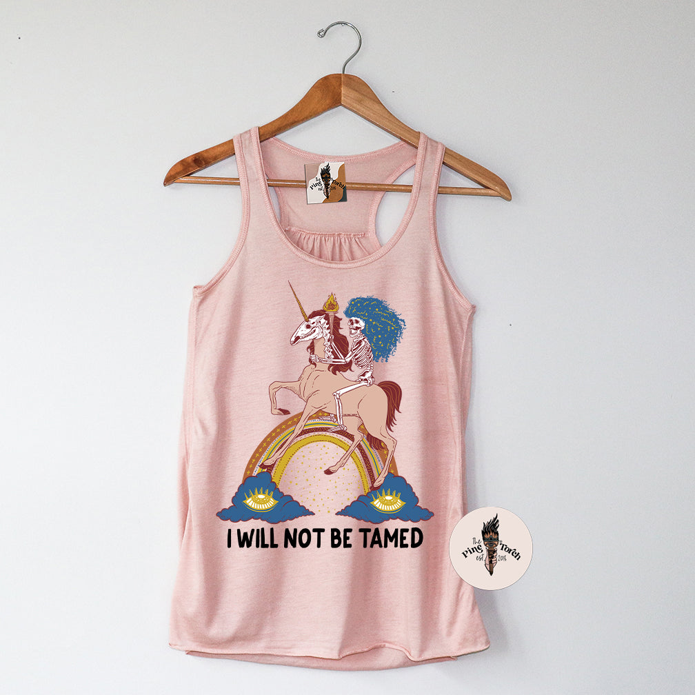 I WILL NOT BE TAMED // FLOWY RACERBACK TANK