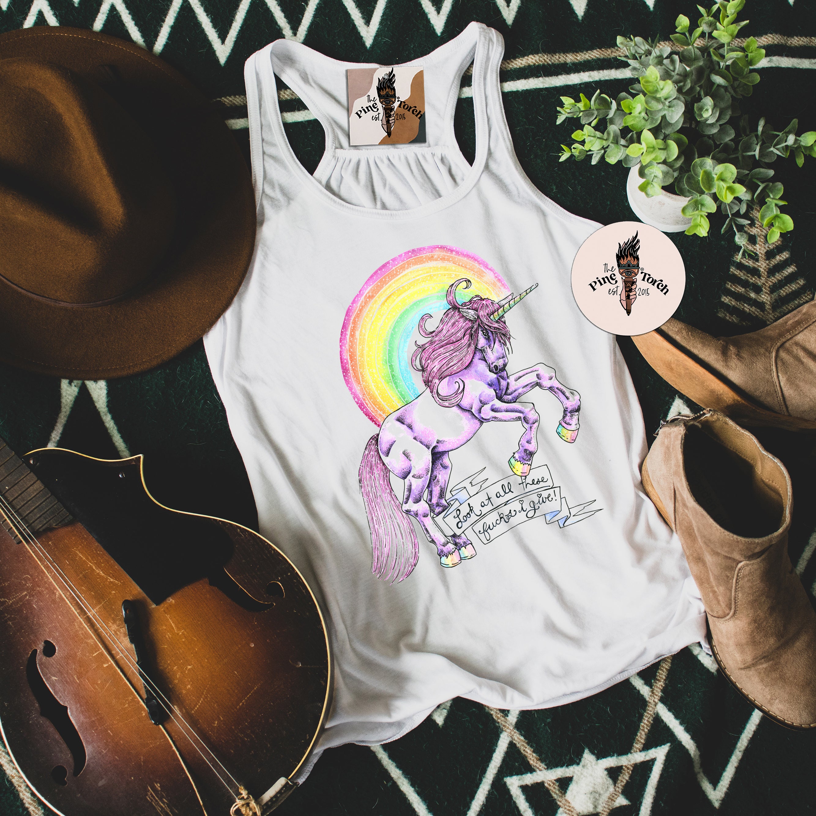 LOOK AT ALL THESE FUCKS I GIVE // FLOWY RACERBACK TANK