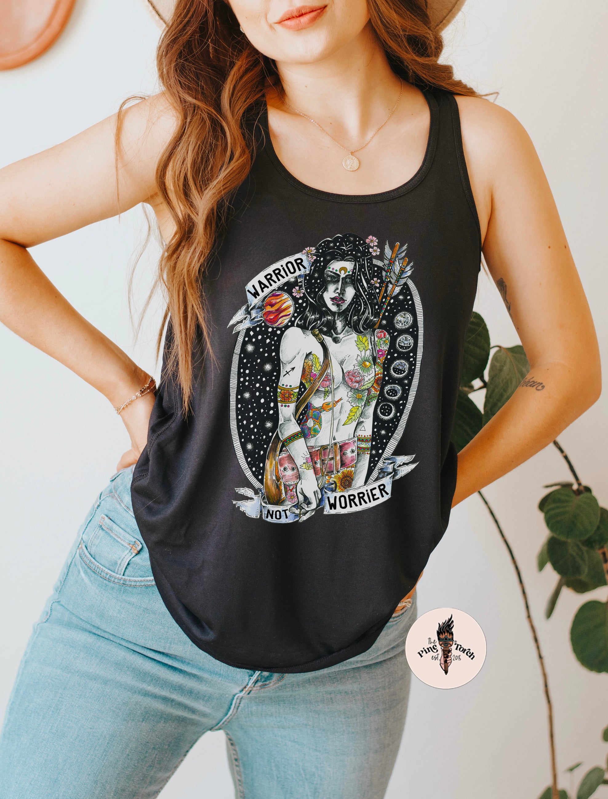 WARRIOR NOT WORRIER // FLOWY RACERBACK TANK