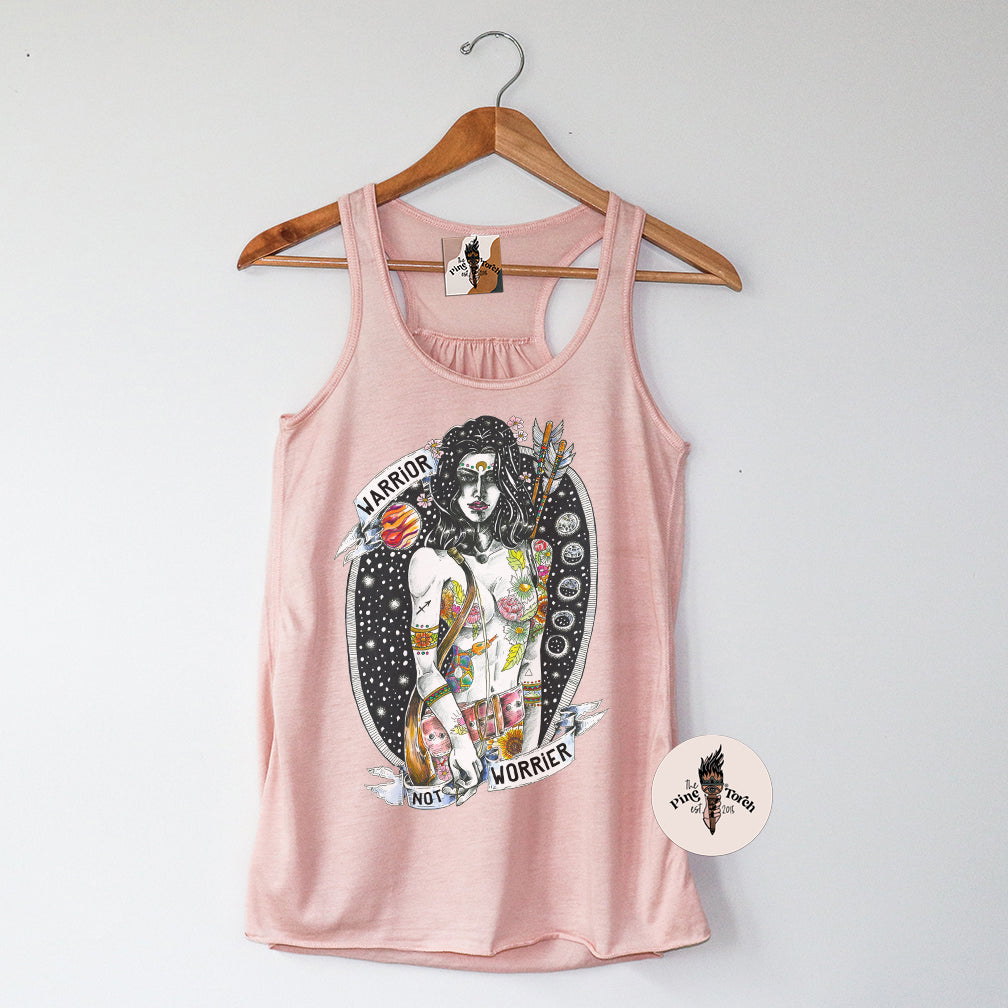 WARRIOR NOT WORRIER // FLOWY RACERBACK TANK