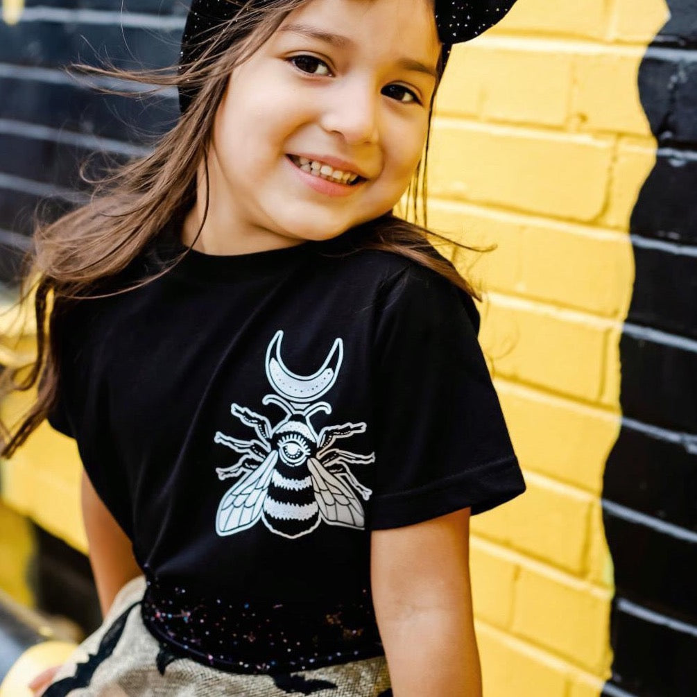 « MOON BEE » KID'S BLACK TEE